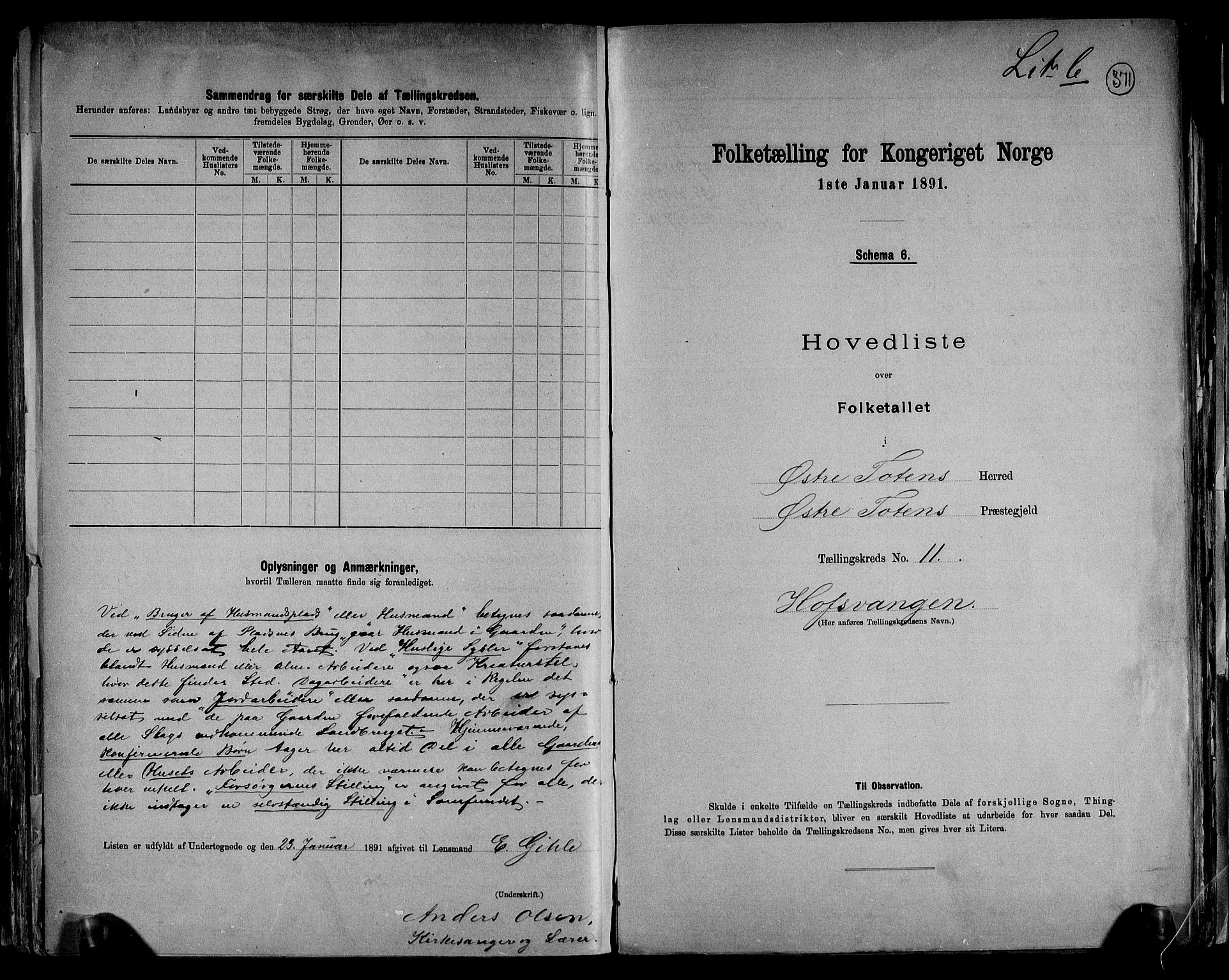 RA, 1891 census for 0528 Østre Toten, 1891, p. 34