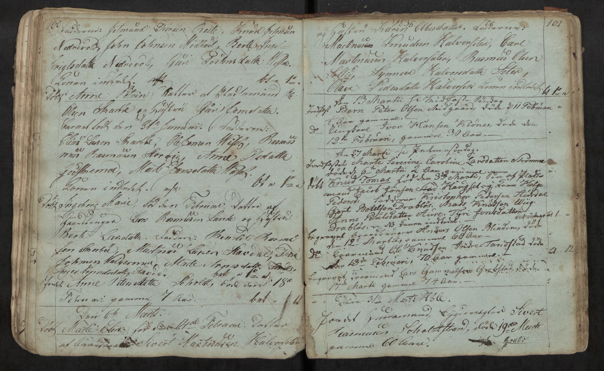 Ministerialprotokoller, klokkerbøker og fødselsregistre - Møre og Romsdal, AV/SAT-A-1454/522/L0331: Parish register (copy) no. 522C10, 1831-1841, p. 100-101