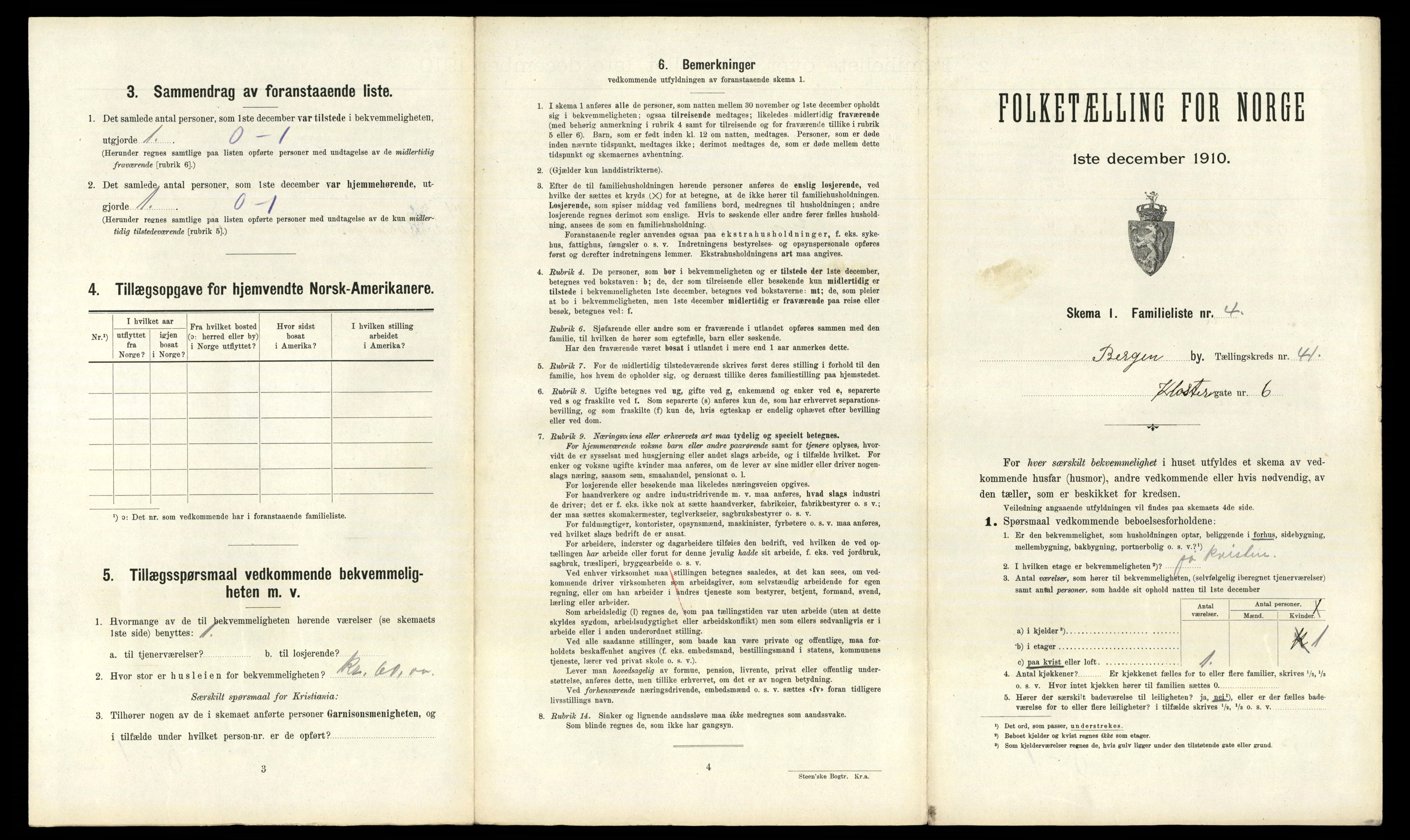 RA, 1910 census for Bergen, 1910, p. 13843