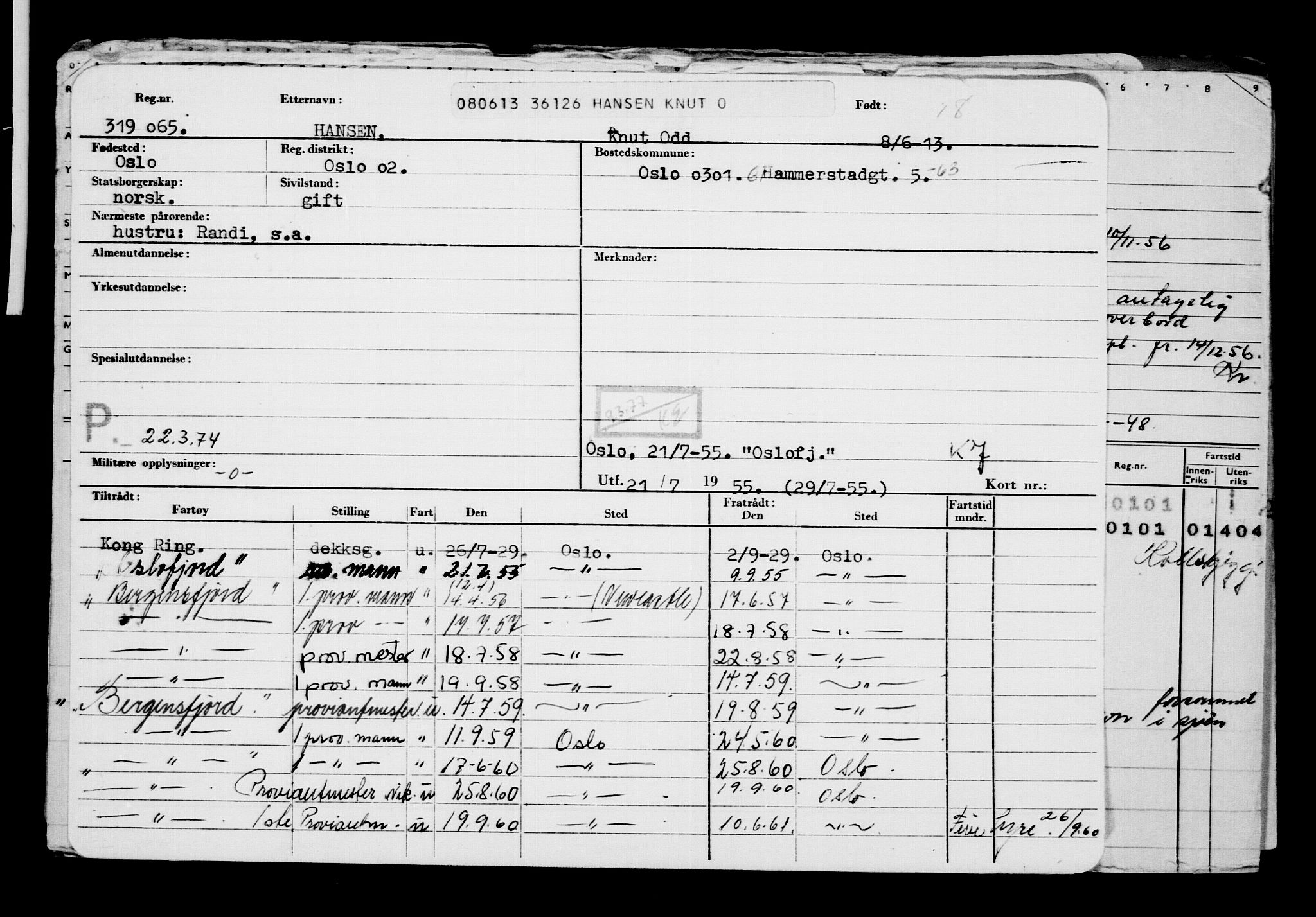 Direktoratet for sjømenn, AV/RA-S-3545/G/Gb/L0113: Hovedkort, 1913, p. 155