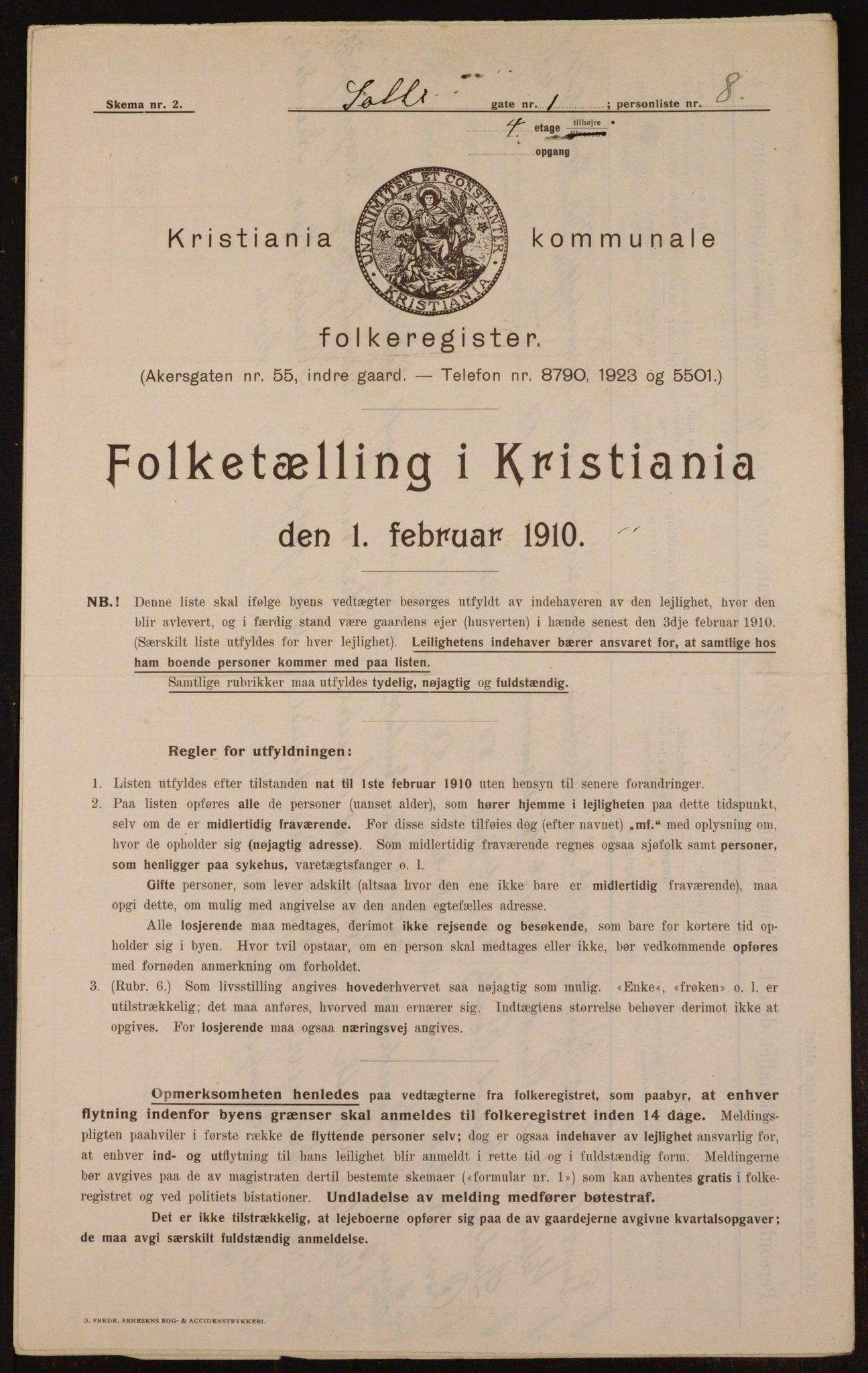 OBA, Municipal Census 1910 for Kristiania, 1910, p. 94934