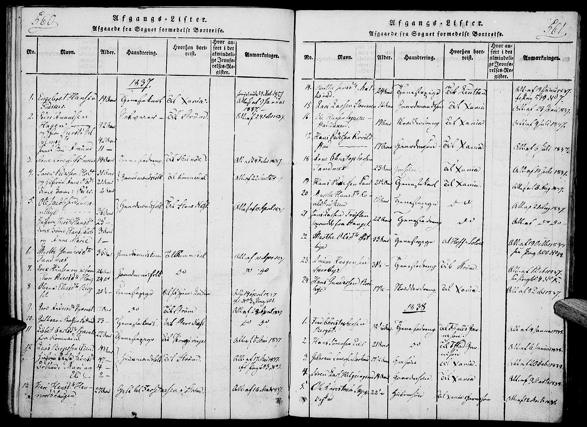 Nord-Odal prestekontor, AV/SAH-PREST-032/H/Ha/Haa/L0001: Parish register (official) no. 1, 1819-1838, p. 560-561