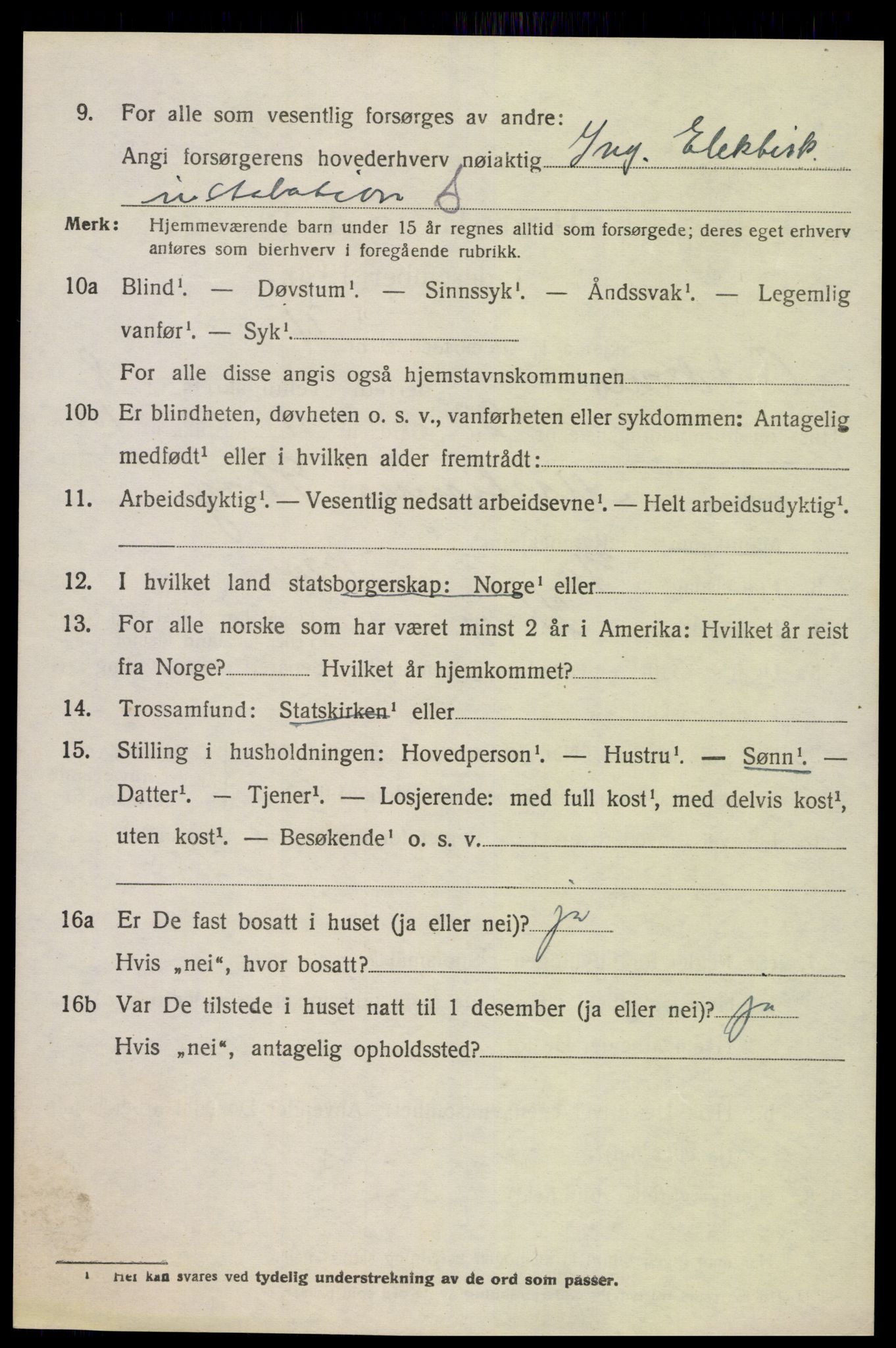 SAK, 1920 census for Oddernes, 1920, p. 6032