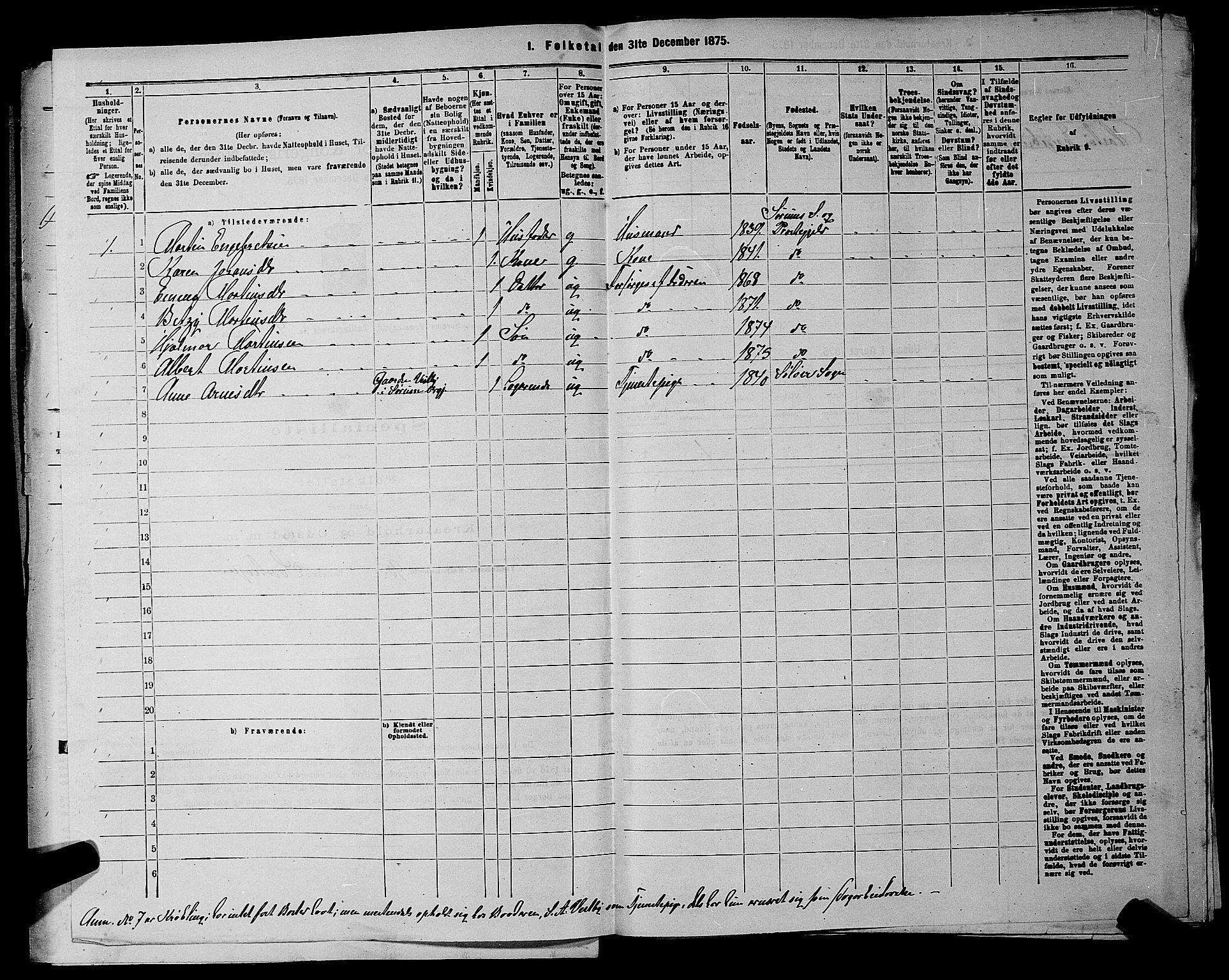 RA, 1875 census for 0226P Sørum, 1875, p. 462