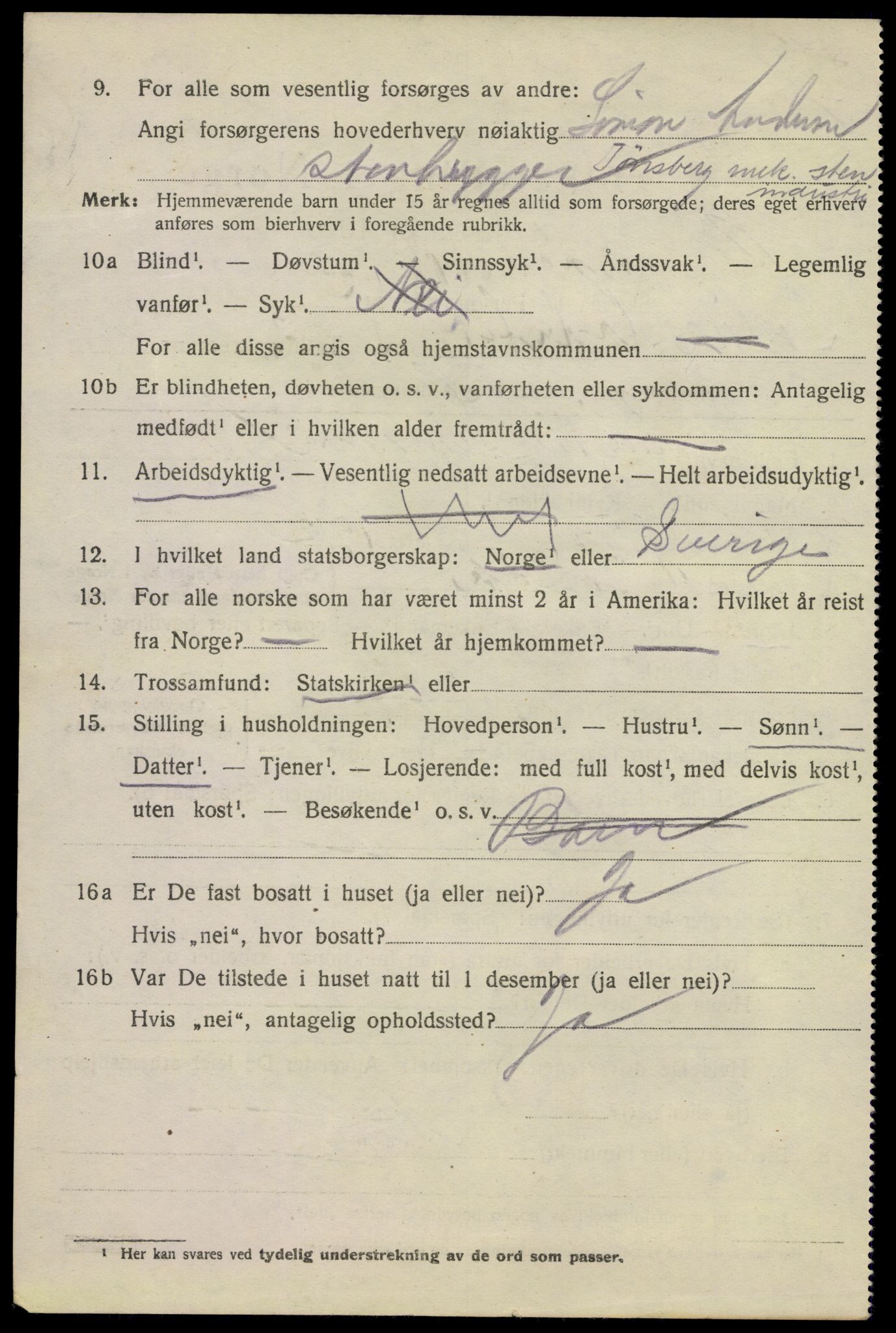 SAKO, 1920 census for Svelvik, 1920, p. 2494