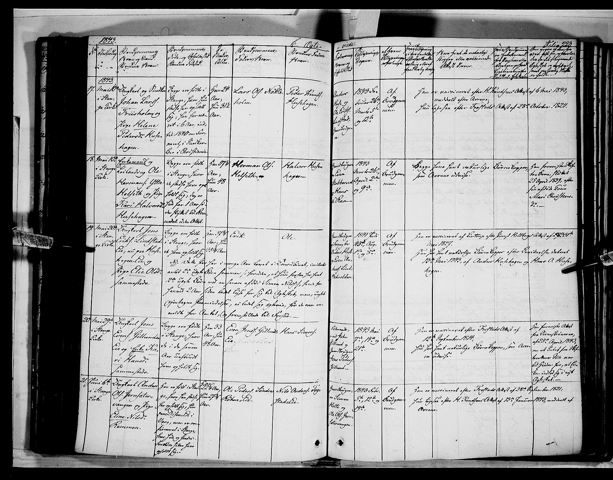 Stange prestekontor, AV/SAH-PREST-002/K/L0010: Parish register (official) no. 10, 1835-1845, p. 223