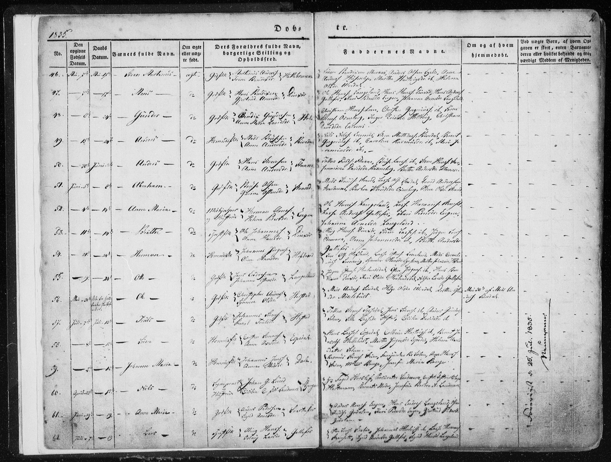 Fjaler sokneprestembete, SAB/A-79801/H/Haa/Haaa/L0006: Parish register (official) no. A 6, 1835-1884, p. 2