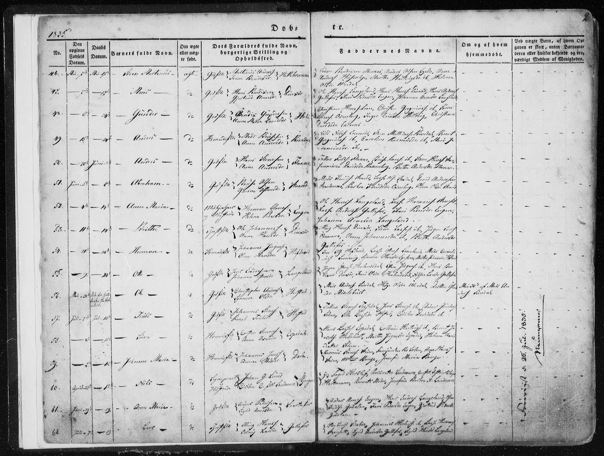 Fjaler sokneprestembete, AV/SAB-A-79801/H/Haa/Haaa/L0006: Parish register (official) no. A 6, 1835-1884, p. 2