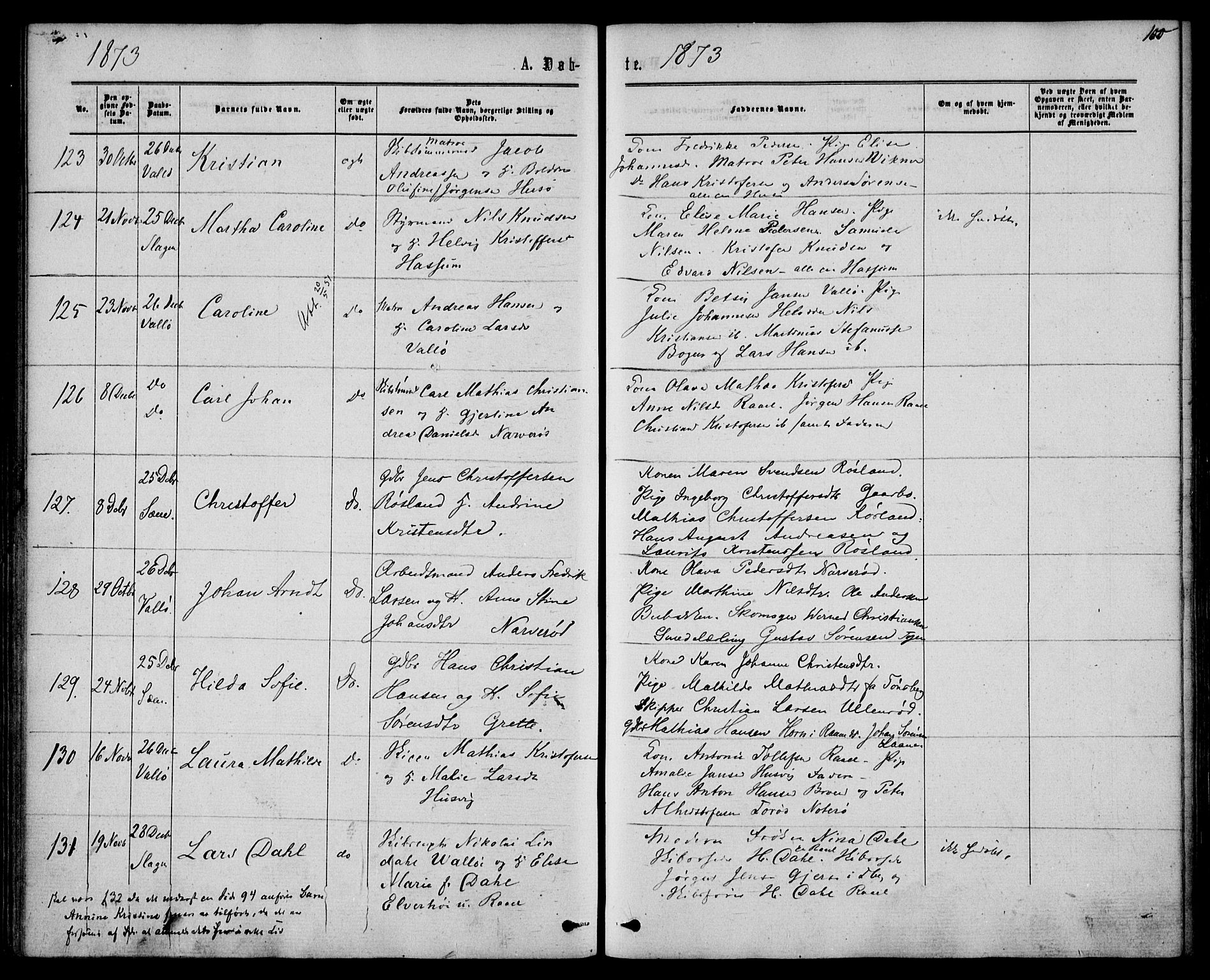 Sem kirkebøker, SAKO/A-5/F/Fa/L0008: Parish register (official) no. I 8, 1866-1873, p. 100