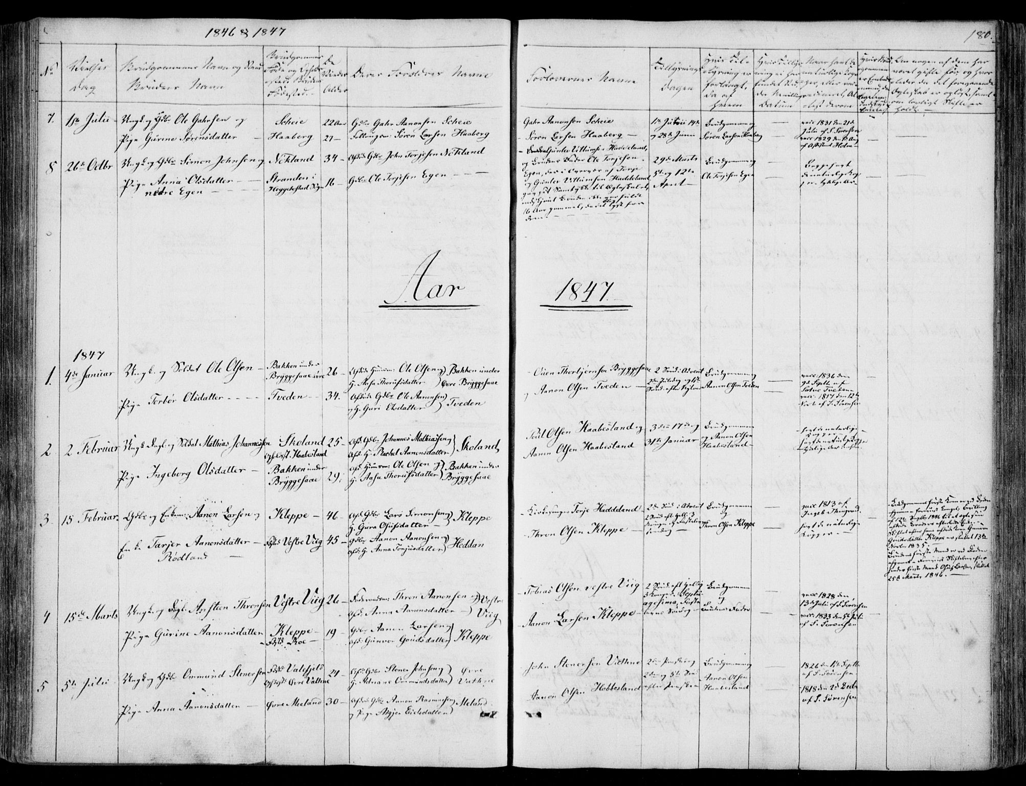 Hægebostad sokneprestkontor, AV/SAK-1111-0024/F/Fa/Fab/L0002: Parish register (official) no. A 2, 1836-1872, p. 180