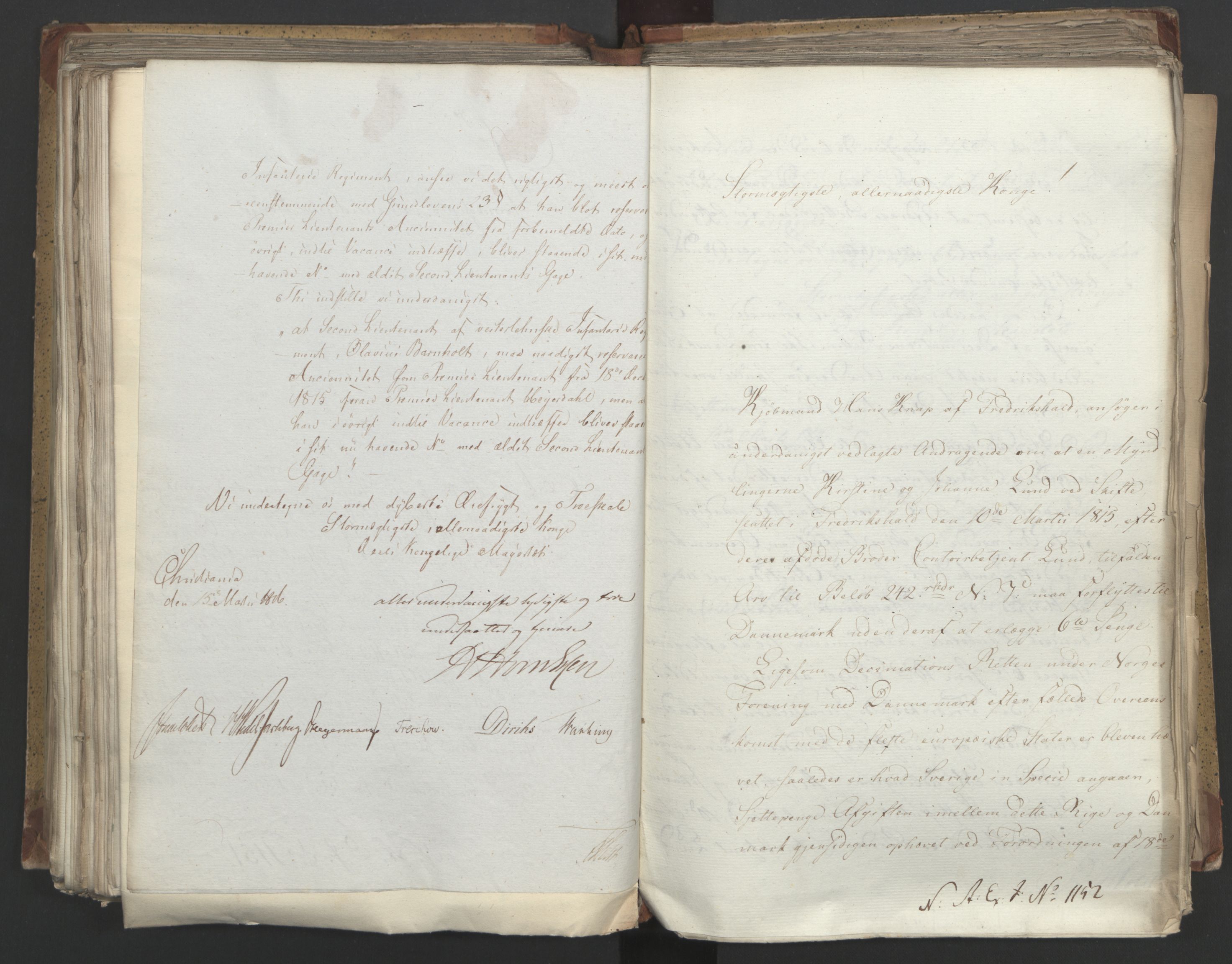 Statsrådsavdelingen i Stockholm, AV/RA-S-1003/D/Da/L0005: Regjeringsinnstillinger nr. 1000-1246, 1816, p. 329