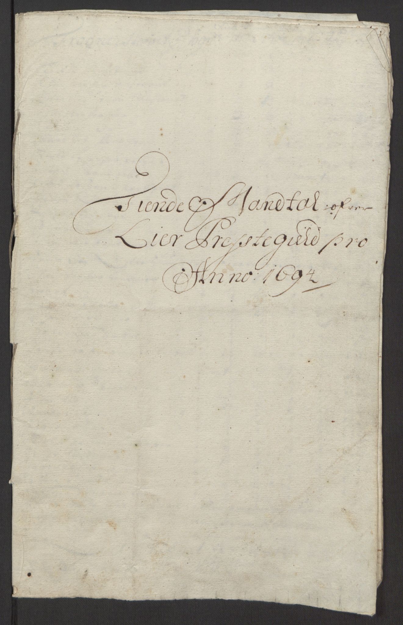 Rentekammeret inntil 1814, Reviderte regnskaper, Fogderegnskap, AV/RA-EA-4092/R30/L1694: Fogderegnskap Hurum, Røyken, Eiker og Lier, 1694-1696, p. 26