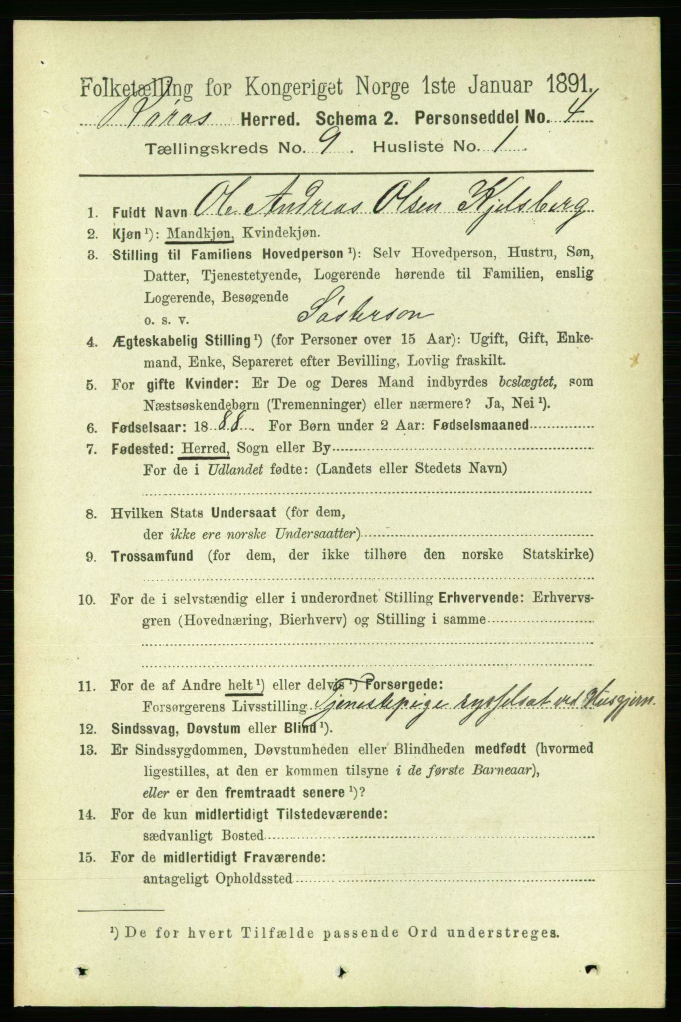 RA, 1891 census for 1640 Røros, 1891, p. 1825