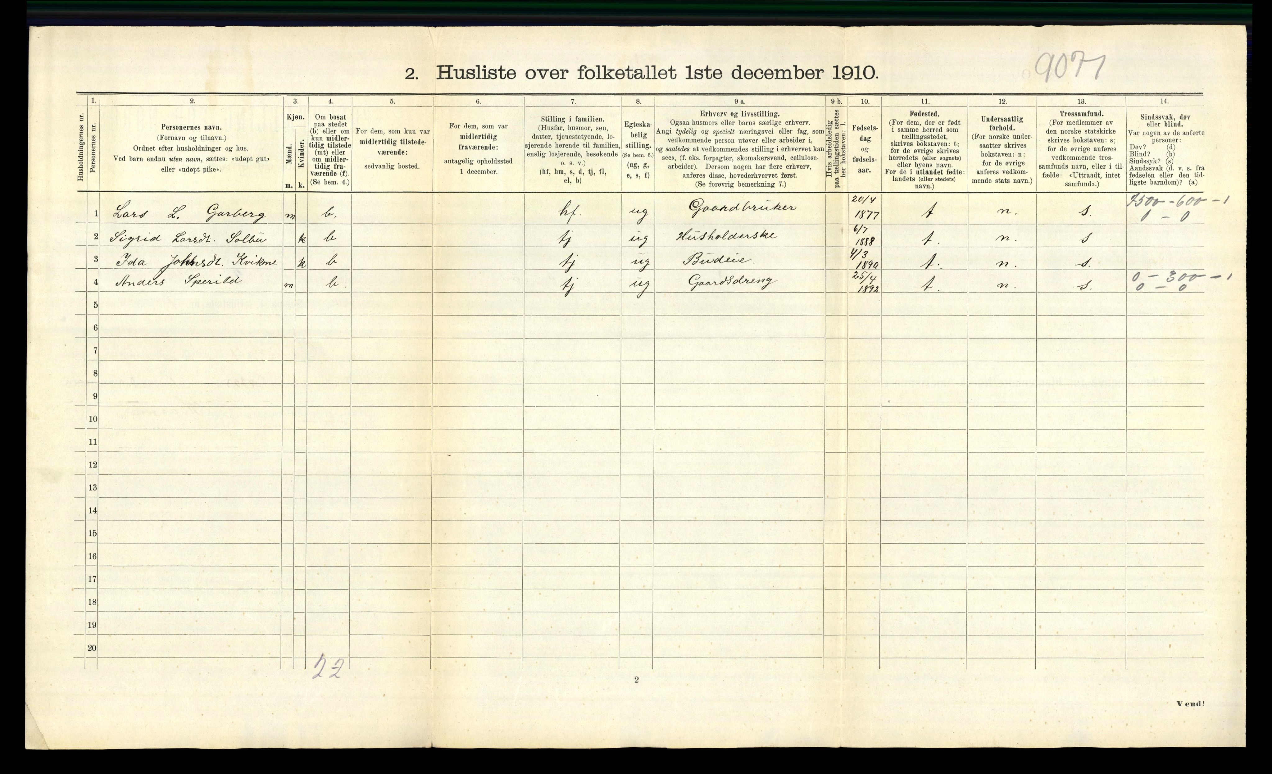 RA, 1910 census for Orkdal, 1910, p. 1582