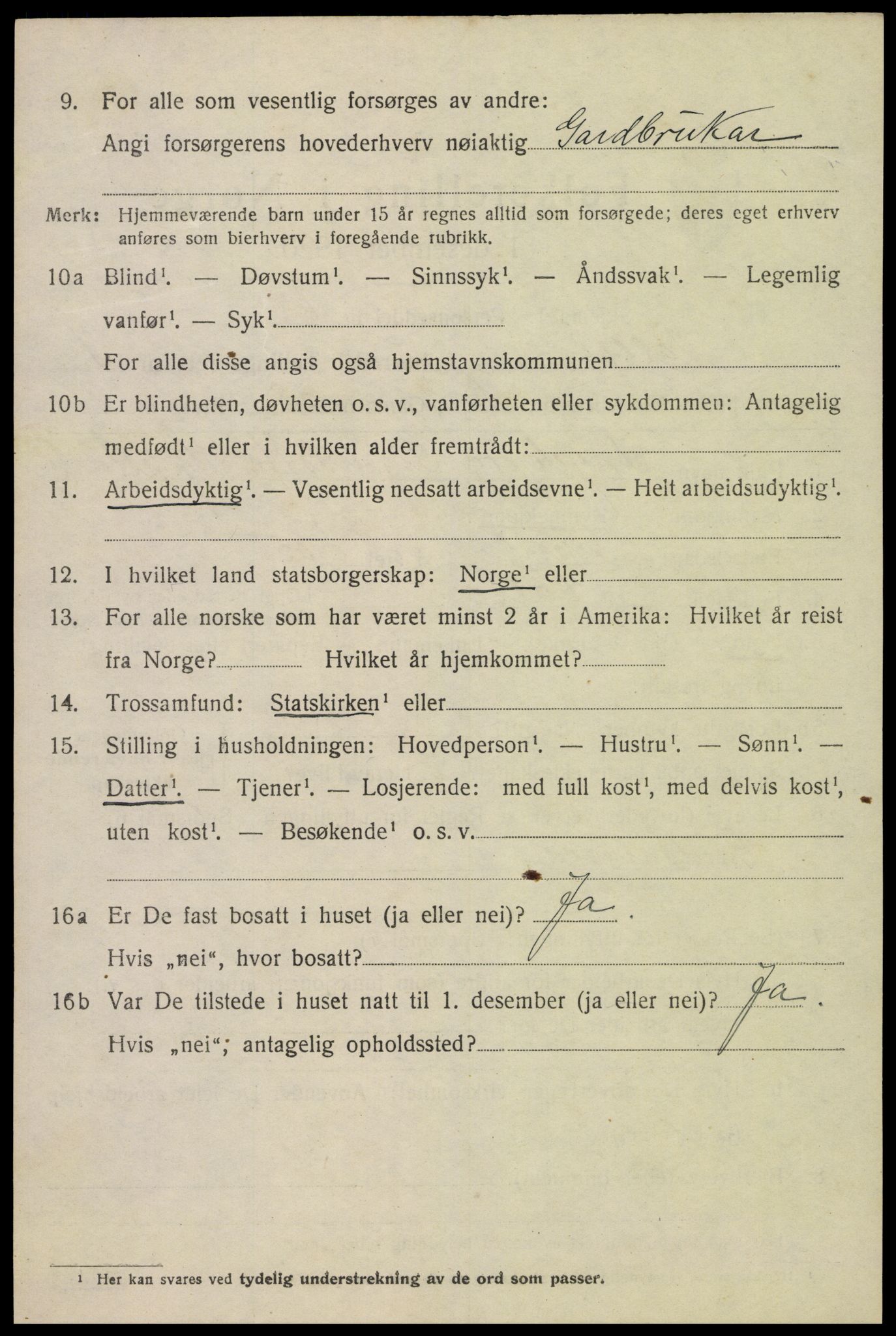 SAK, 1920 census for Valle, 1920, p. 448