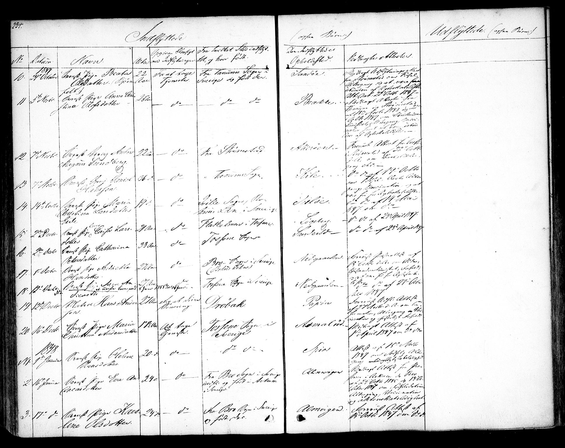 Hvaler prestekontor Kirkebøker, SAO/A-2001/F/Fa/L0006: Parish register (official) no. I 6, 1846-1863, p. 234