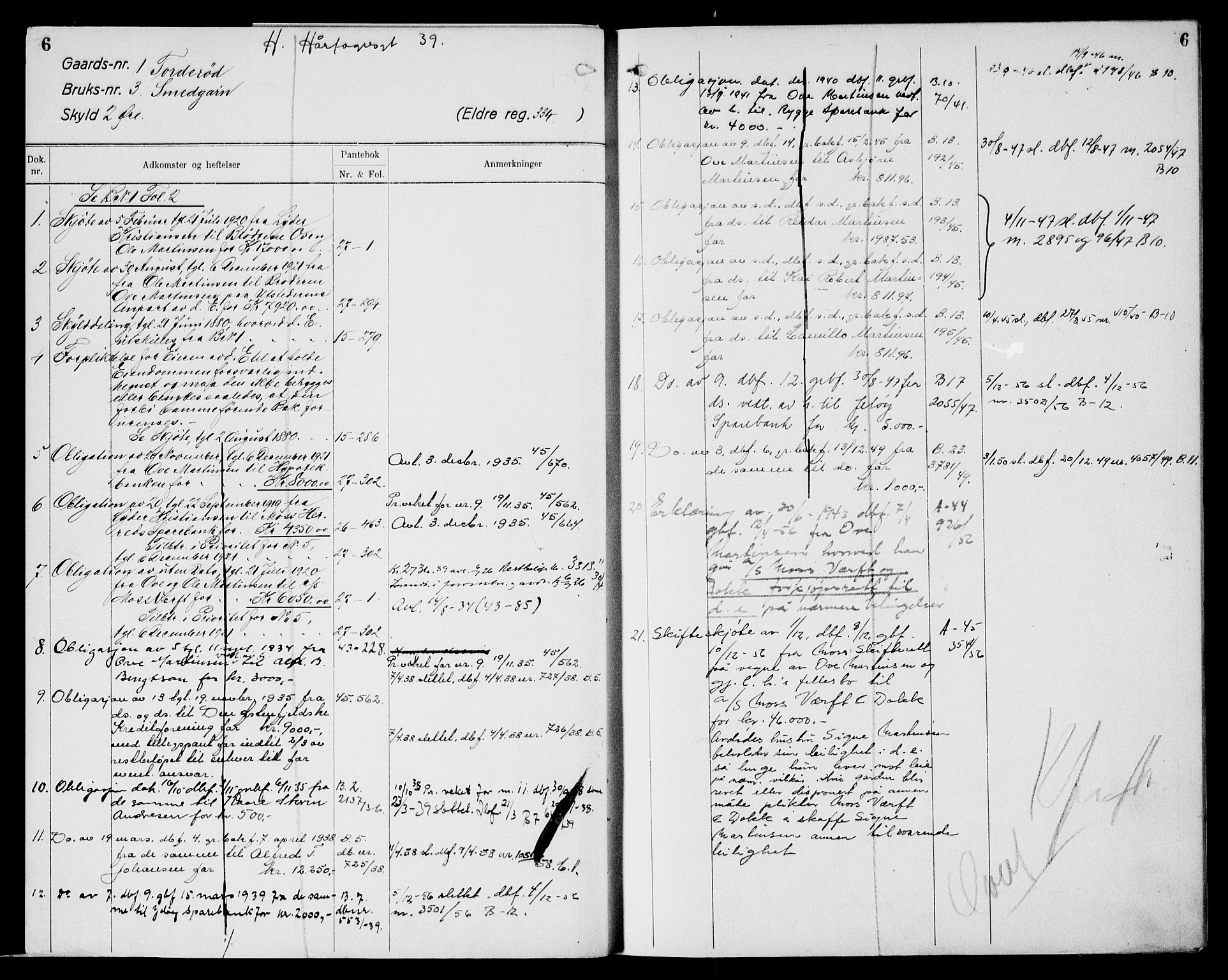 Moss sorenskriveri, AV/SAO-A-10168: Mortgage register no. XI 1, 1788-1961, p. 6