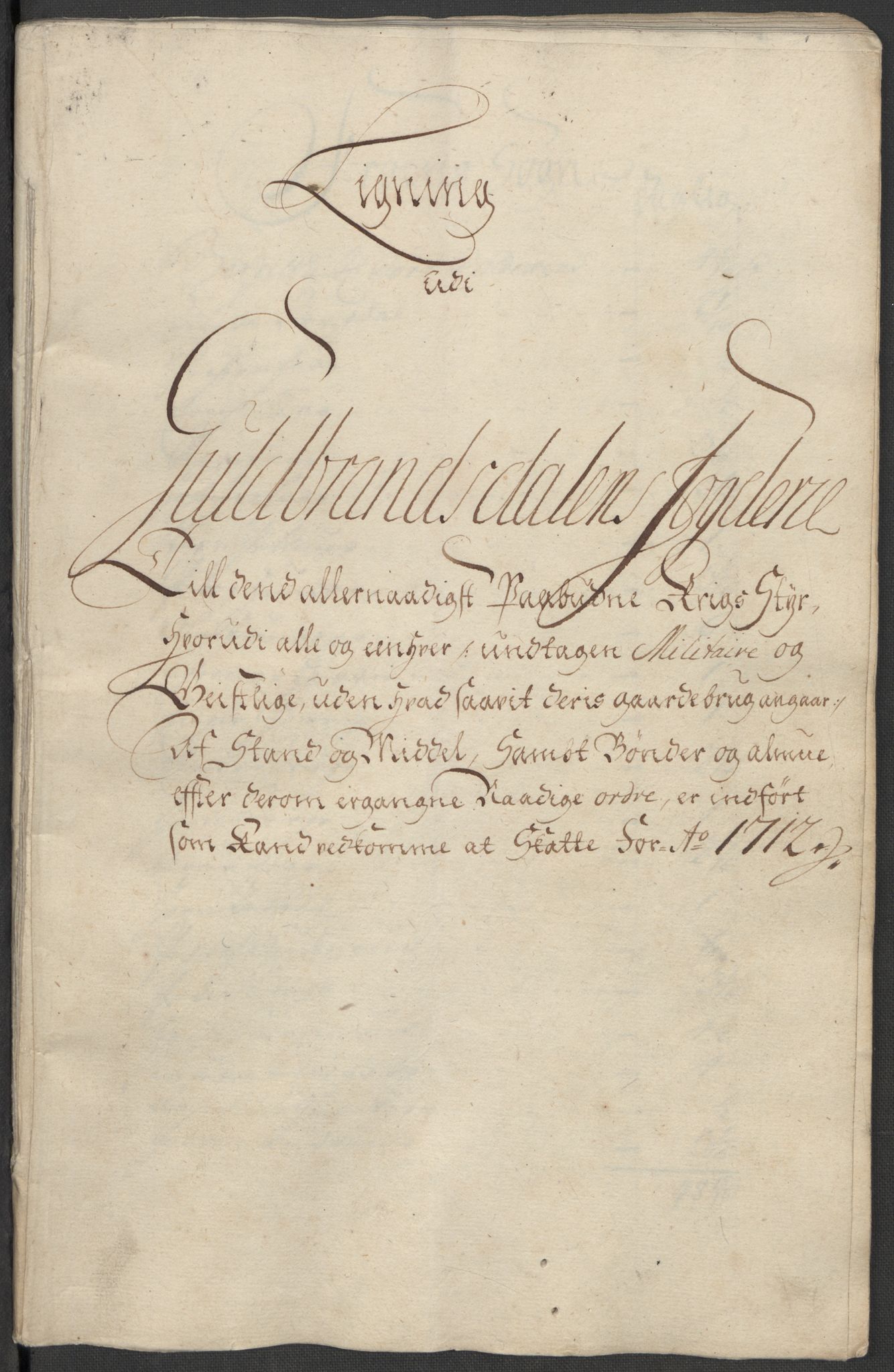 Rentekammeret inntil 1814, Reviderte regnskaper, Fogderegnskap, AV/RA-EA-4092/R17/L1181: Fogderegnskap Gudbrandsdal, 1712, p. 103