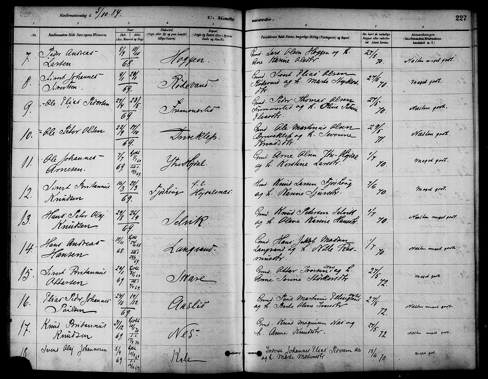 Ministerialprotokoller, klokkerbøker og fødselsregistre - Møre og Romsdal, AV/SAT-A-1454/511/L0141: Parish register (official) no. 511A08, 1878-1890, p. 227