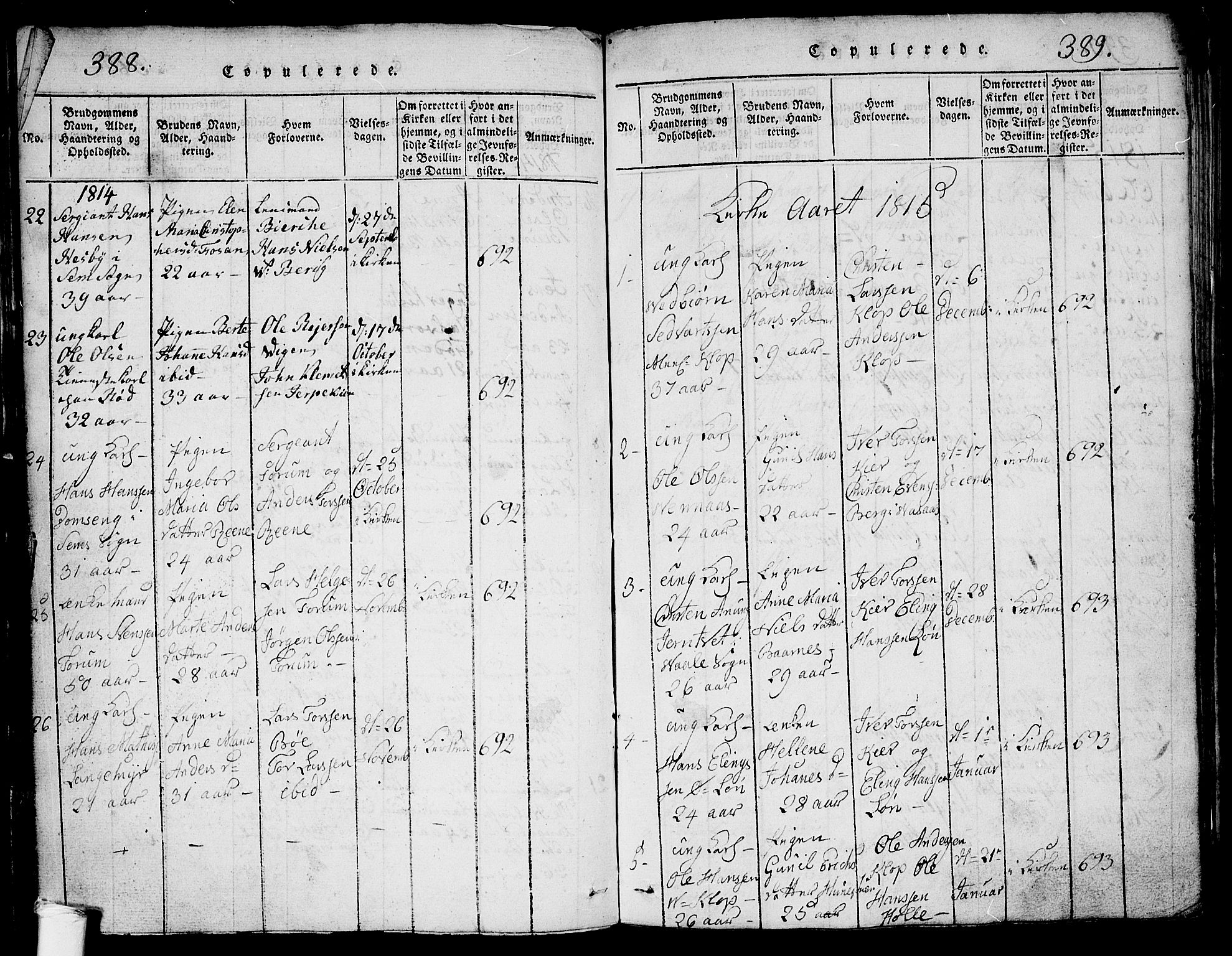 Ramnes kirkebøker, AV/SAKO-A-314/G/Ga/L0001: Parish register (copy) no. I 1, 1813-1847, p. 388-389