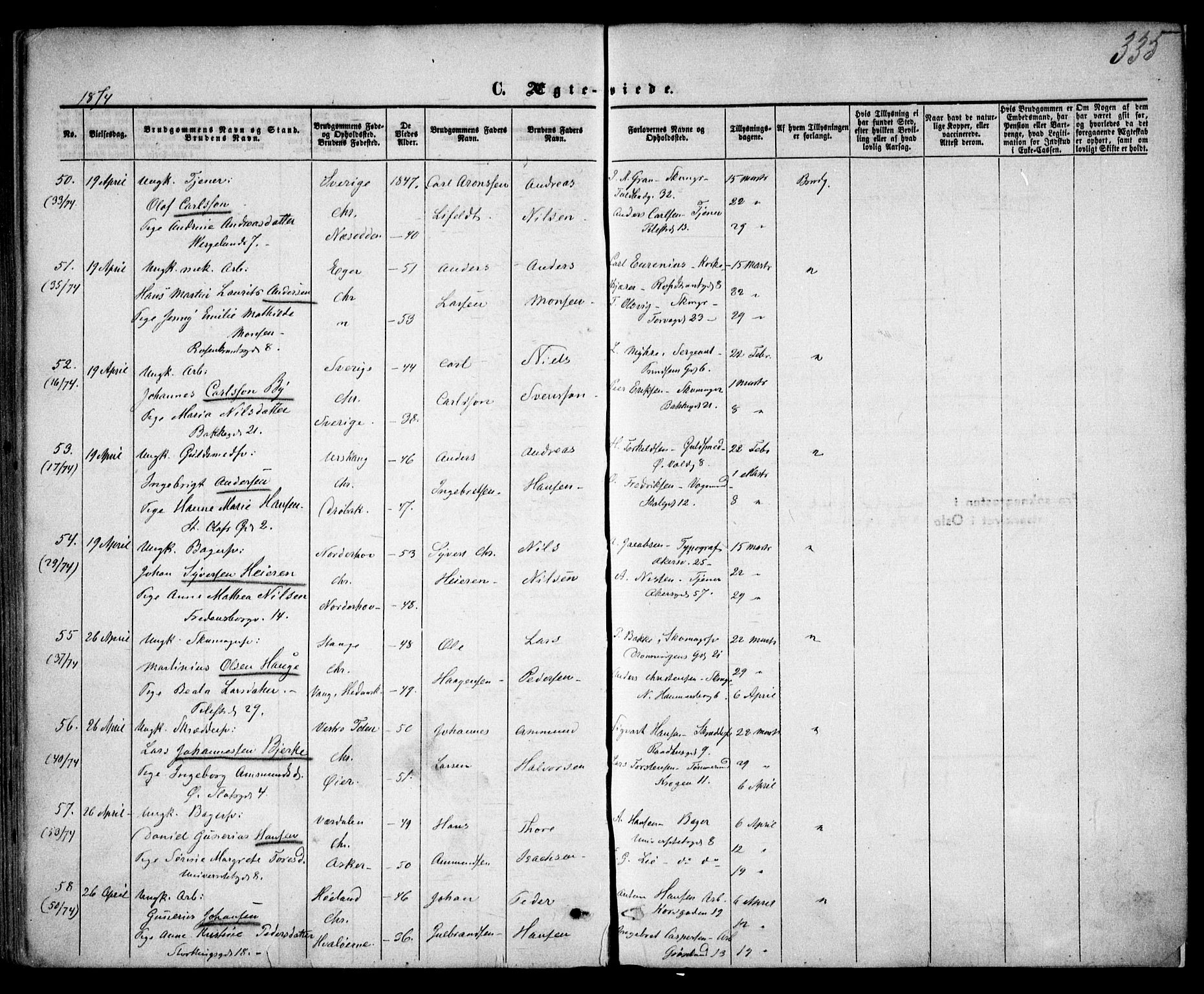 Trefoldighet prestekontor Kirkebøker, AV/SAO-A-10882/F/Fc/L0001: Parish register (official) no. III 1, 1858-1874, p. 335