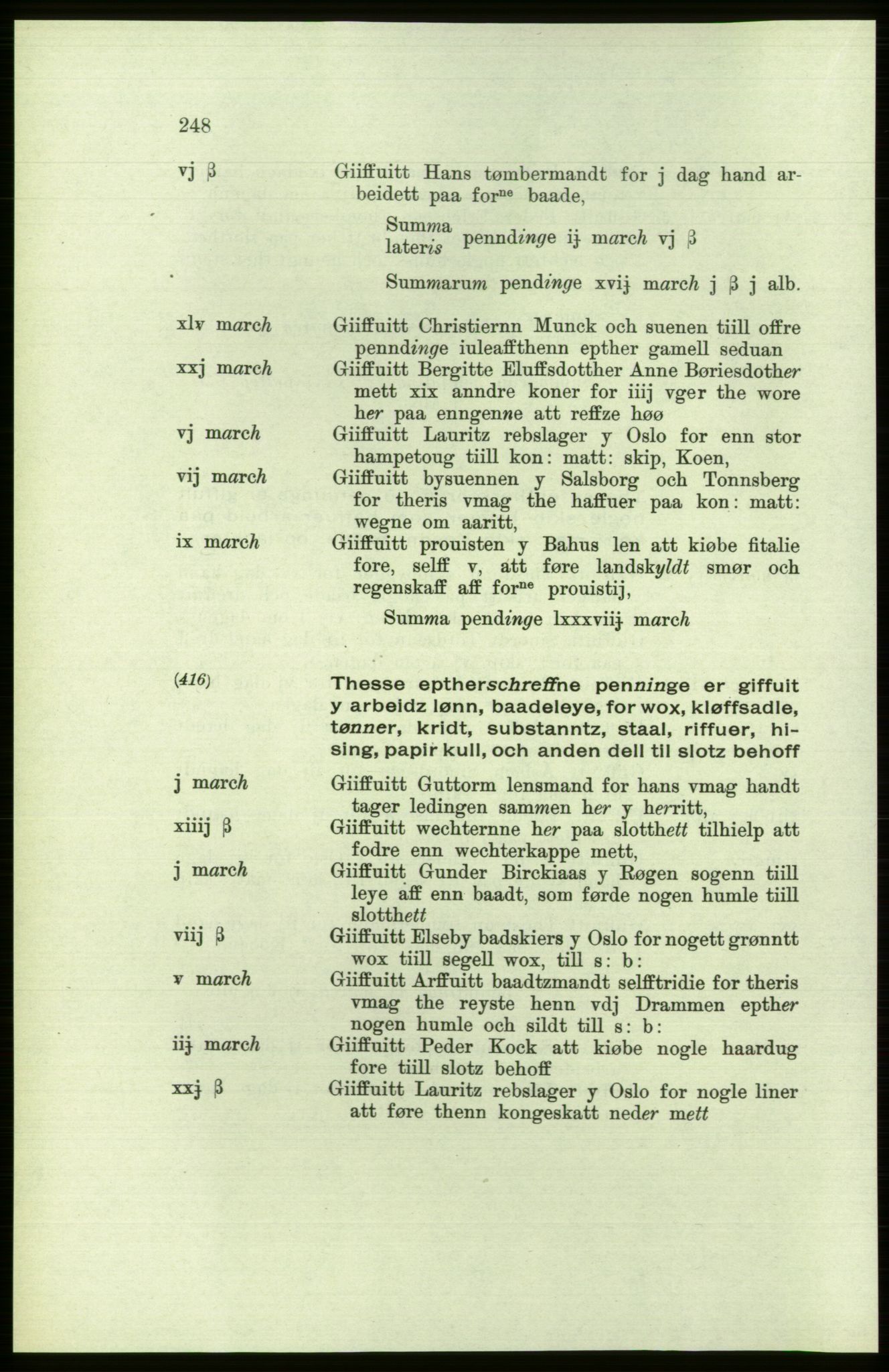 Publikasjoner utgitt av Arkivverket, PUBL/PUBL-001/C/0002: Bind 2: Rekneskap for Akershus len 1560-1561, 1560-1561, p. 248