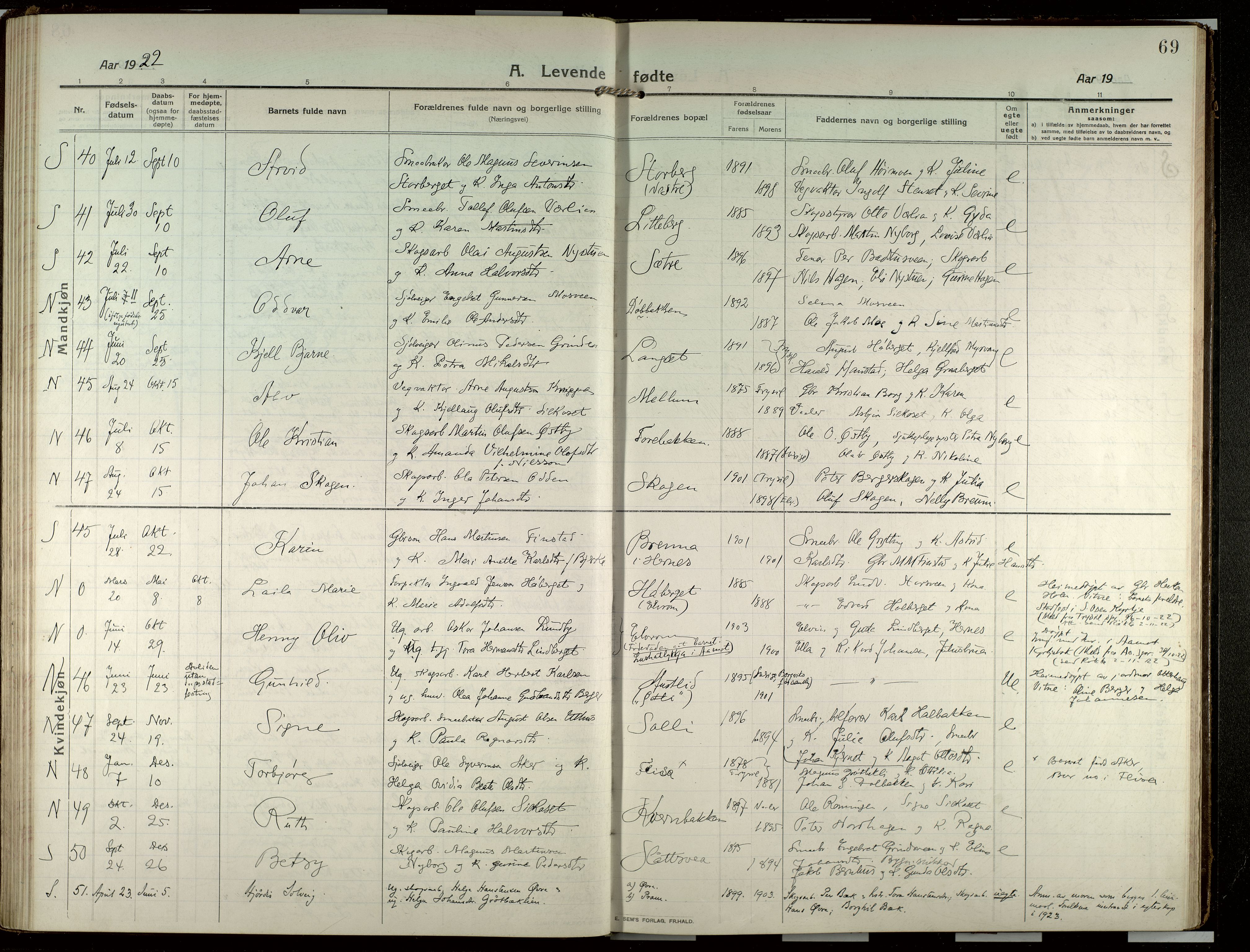 Elverum prestekontor, AV/SAH-PREST-044/H/Ha/Haa/L0022: Parish register (official) no. 22, 1913-1924, p. 69