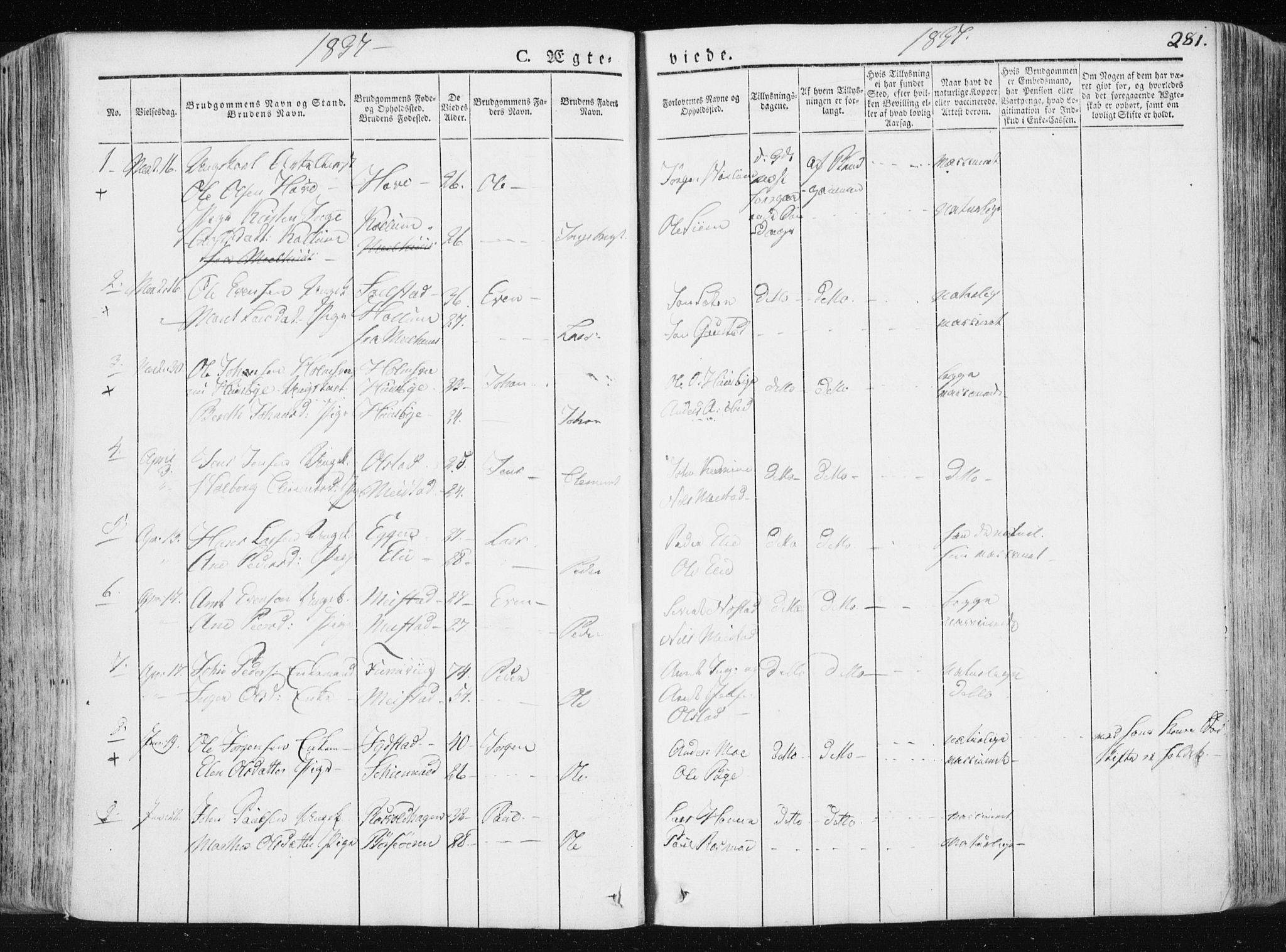 Ministerialprotokoller, klokkerbøker og fødselsregistre - Sør-Trøndelag, SAT/A-1456/665/L0771: Parish register (official) no. 665A06, 1830-1856, p. 281