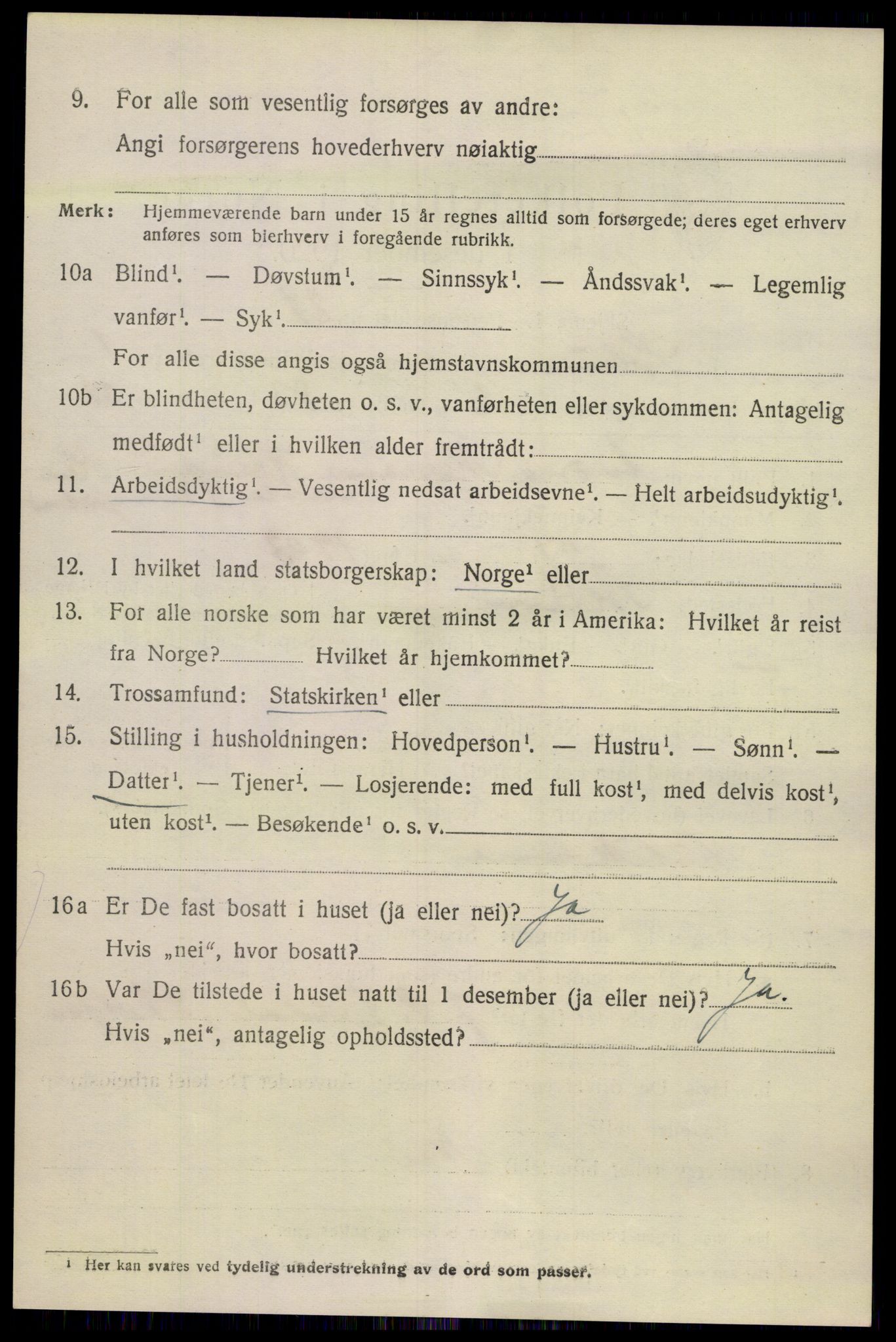 SAKO, 1920 census for Solum, 1920, p. 5583