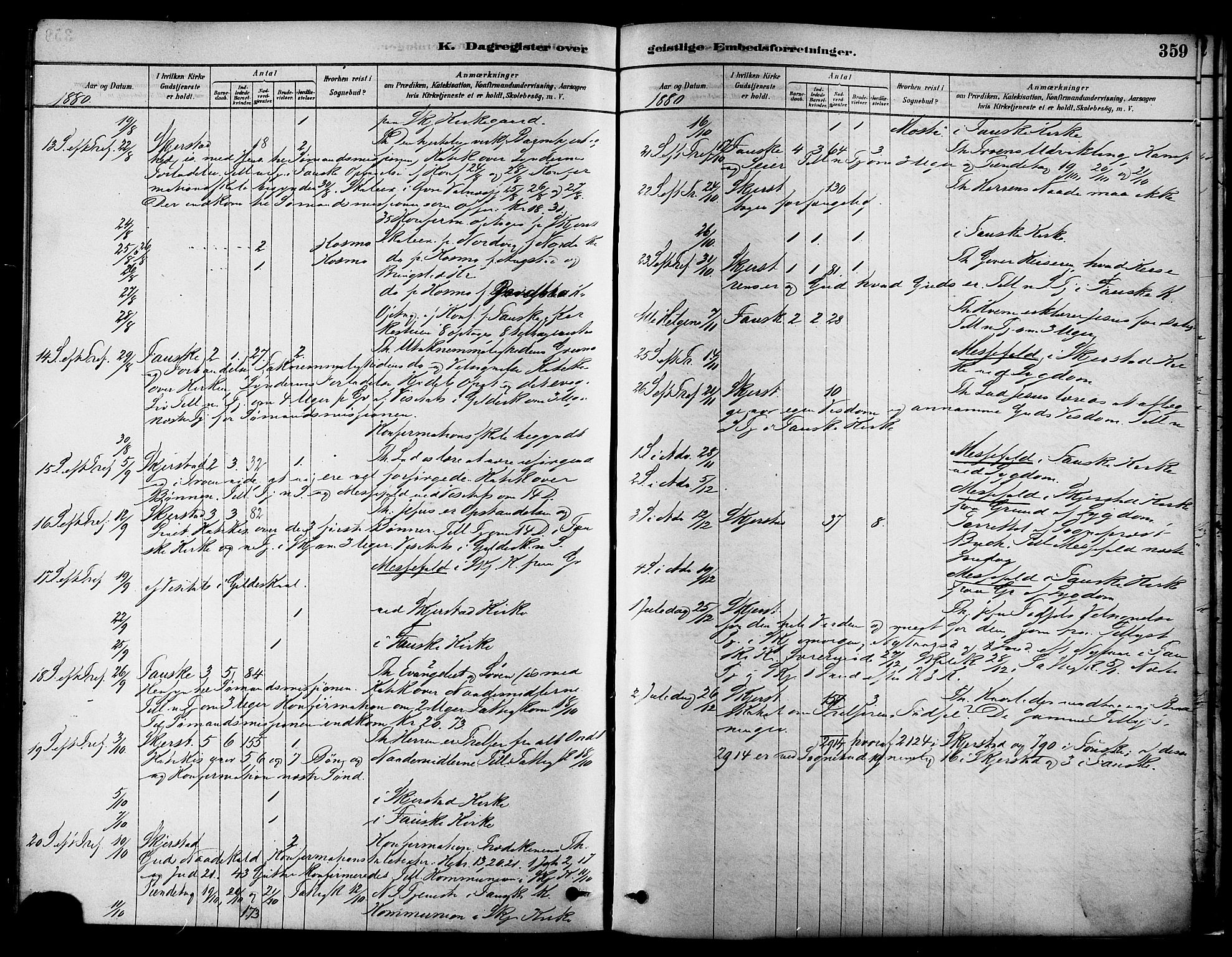 Ministerialprotokoller, klokkerbøker og fødselsregistre - Nordland, SAT/A-1459/852/L0740: Parish register (official) no. 852A10, 1878-1894, p. 359