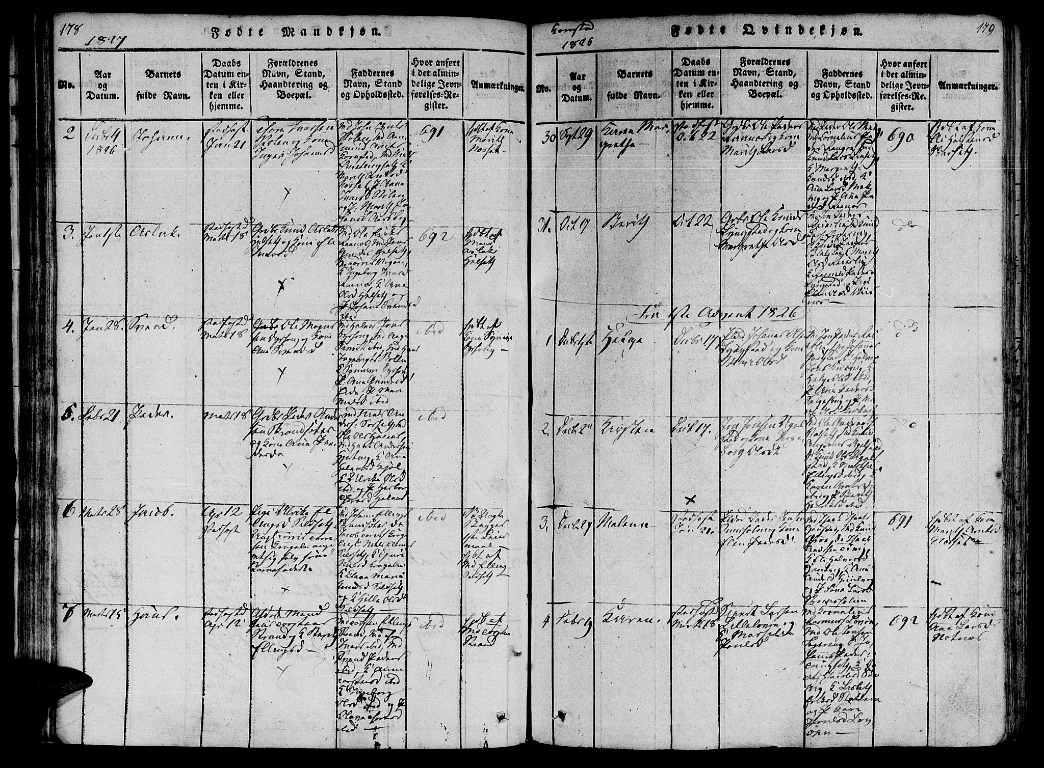 Ministerialprotokoller, klokkerbøker og fødselsregistre - Møre og Romsdal, AV/SAT-A-1454/568/L0800: Parish register (official) no. 568A09 /3, 1820-1830, p. 178-179