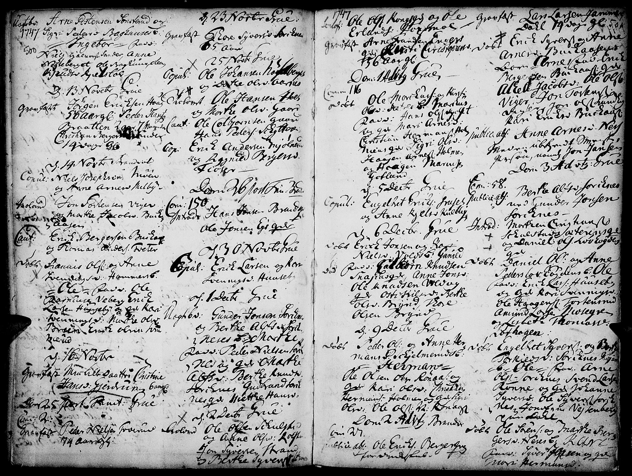 Grue prestekontor, AV/SAH-PREST-036/H/Ha/Haa/L0001: Parish register (official) no. 1, 1712-1748, p. 500-501