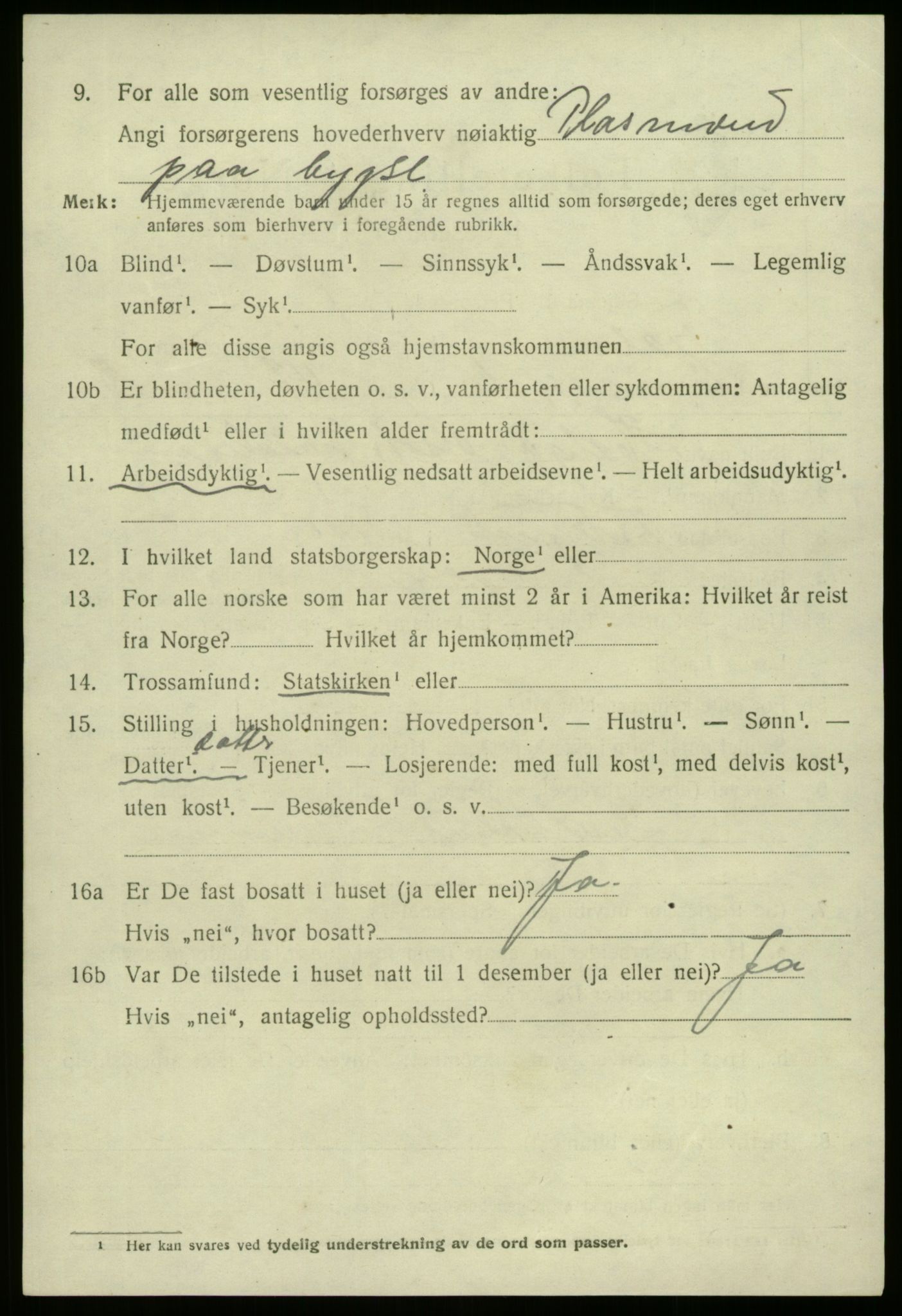 SAB, 1920 census for Fjaler, 1920, p. 4240