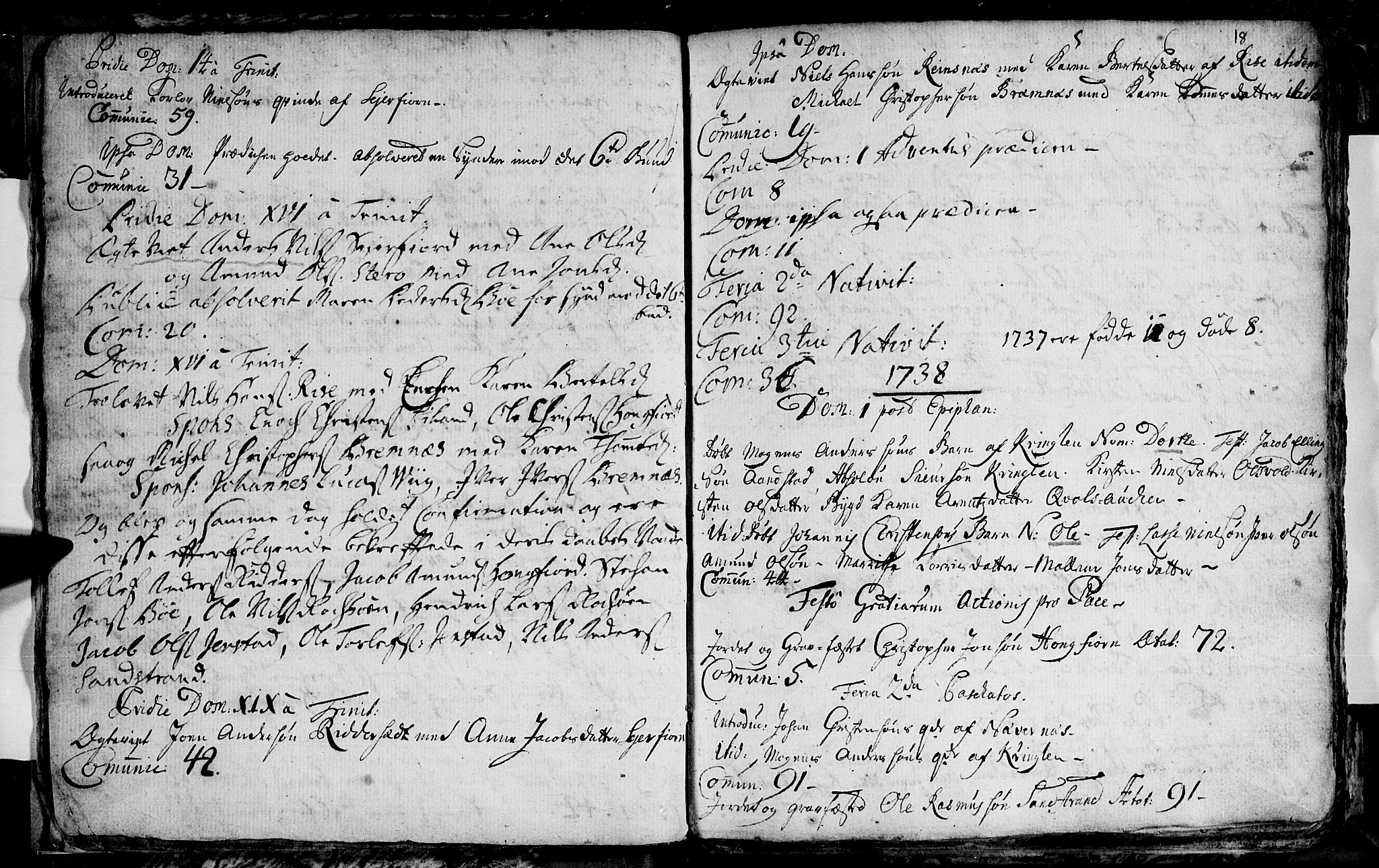 Ministerialprotokoller, klokkerbøker og fødselsregistre - Nordland, SAT/A-1459/895/L1366: Parish register (official) no. 895A01, 1730-1794, p. 18