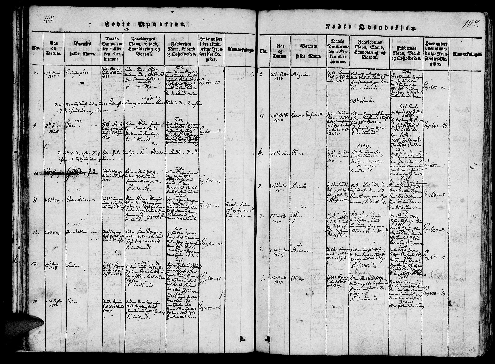 Ministerialprotokoller, klokkerbøker og fødselsregistre - Møre og Romsdal, SAT/A-1454/560/L0718: Parish register (official) no. 560A02, 1817-1844, p. 108-109