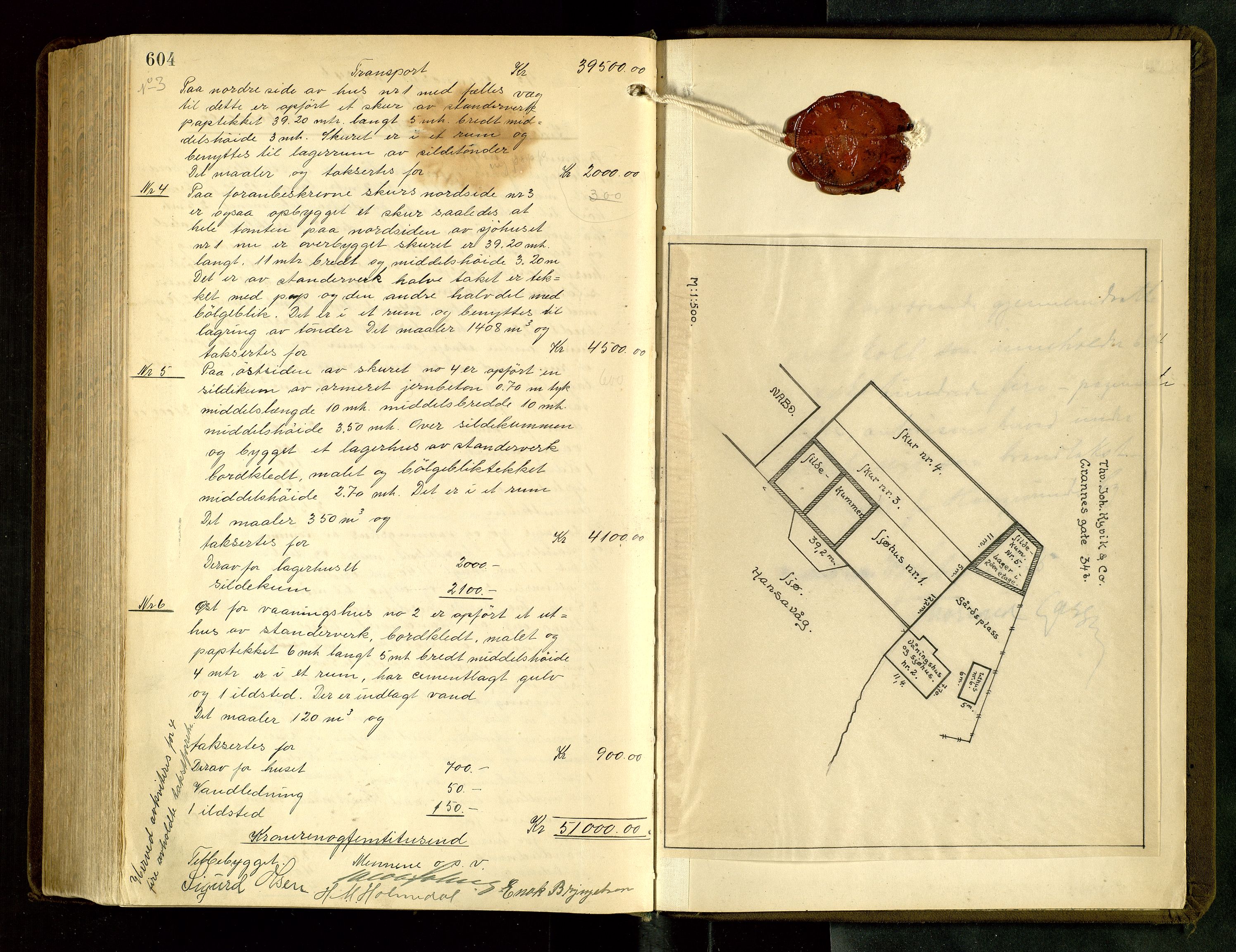 Norges Brannkasse Haugesund, AV/SAST-A-102142/0002/O/L0012: Branntakstprotokoll, 1925-1928, p. 604