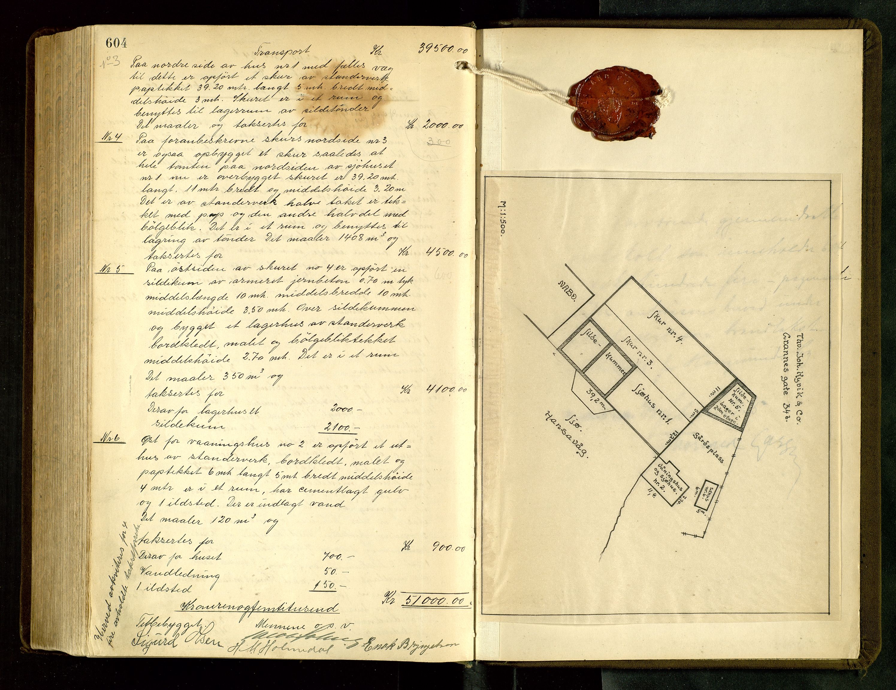 Norges Brannkasse Haugesund, SAST/A-102142/0002/O/L0012: Branntakstprotokoll, 1925-1928, p. 604