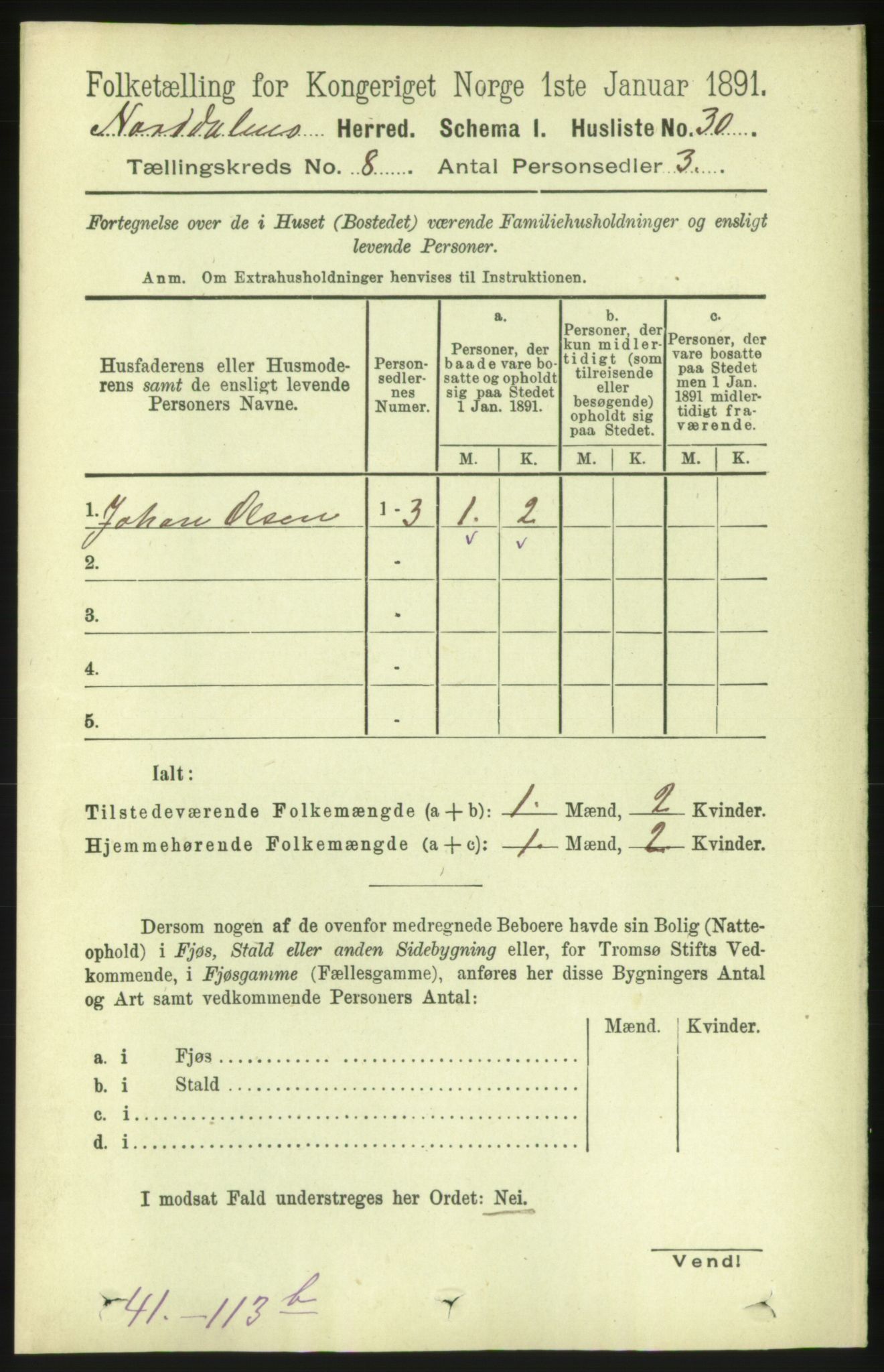 RA, 1891 census for 1524 Norddal, 1891, p. 1544