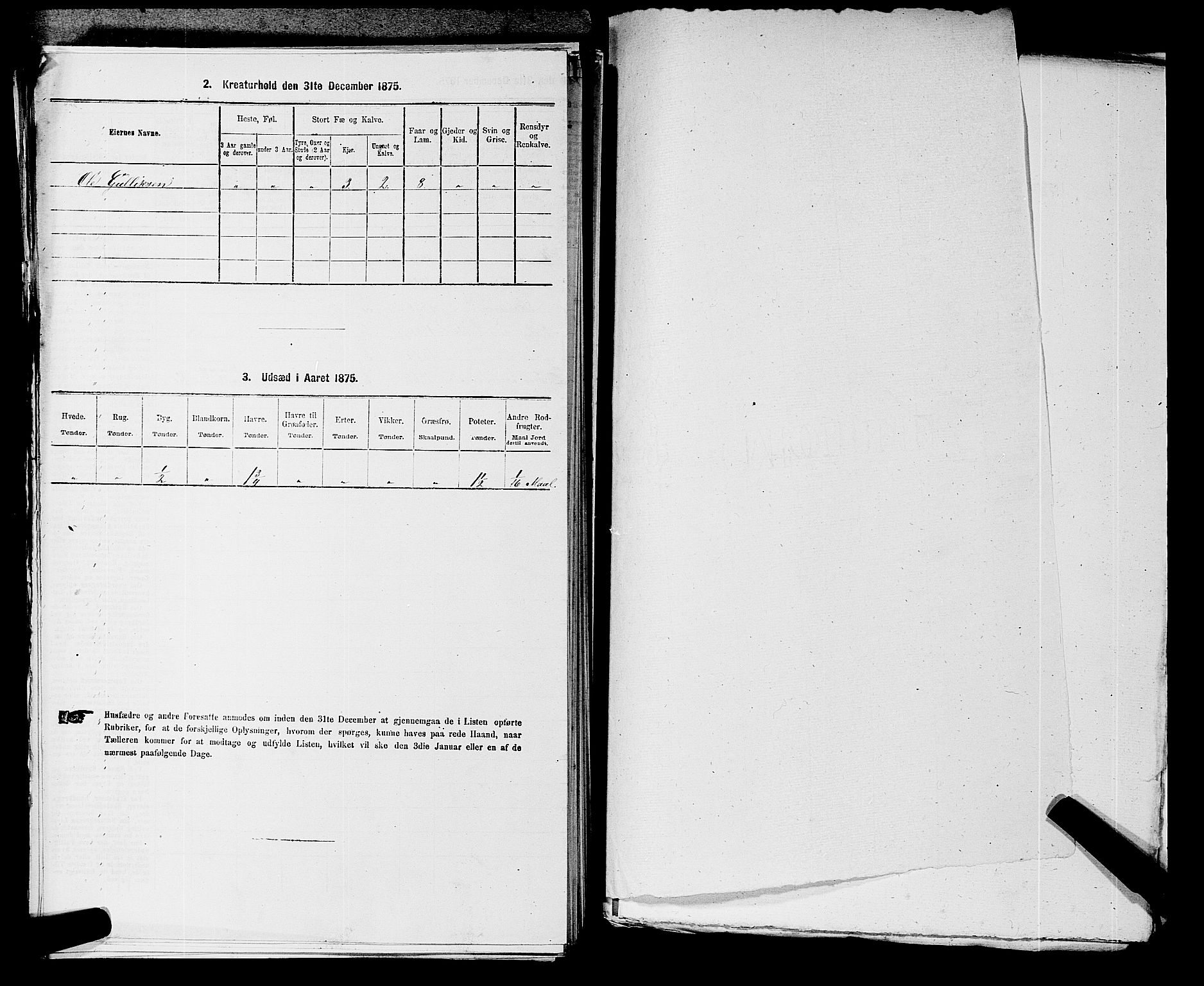 SAKO, 1875 census for 0631P Flesberg, 1875, p. 458