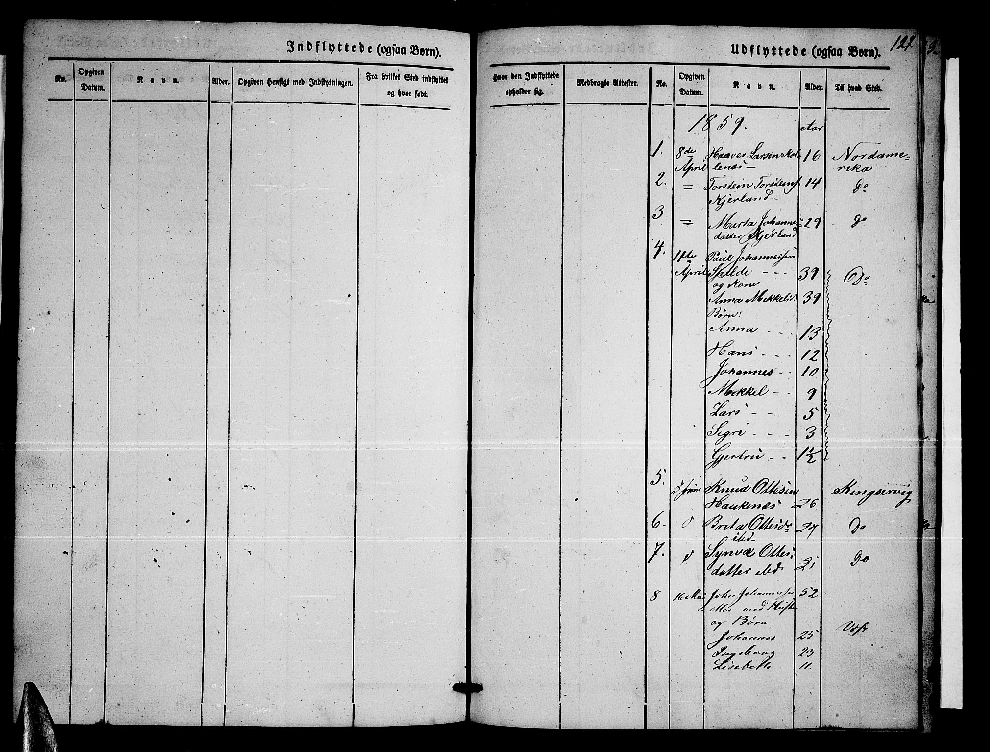Ulvik sokneprestembete, SAB/A-78801/H/Hab: Parish register (copy) no. B 1, 1855-1868, p. 127