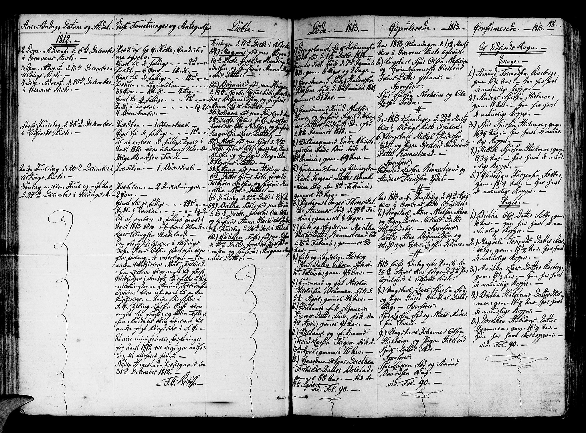 Ulvik sokneprestembete, SAB/A-78801/H/Haa: Parish register (official) no. A 11, 1793-1838, p. 88