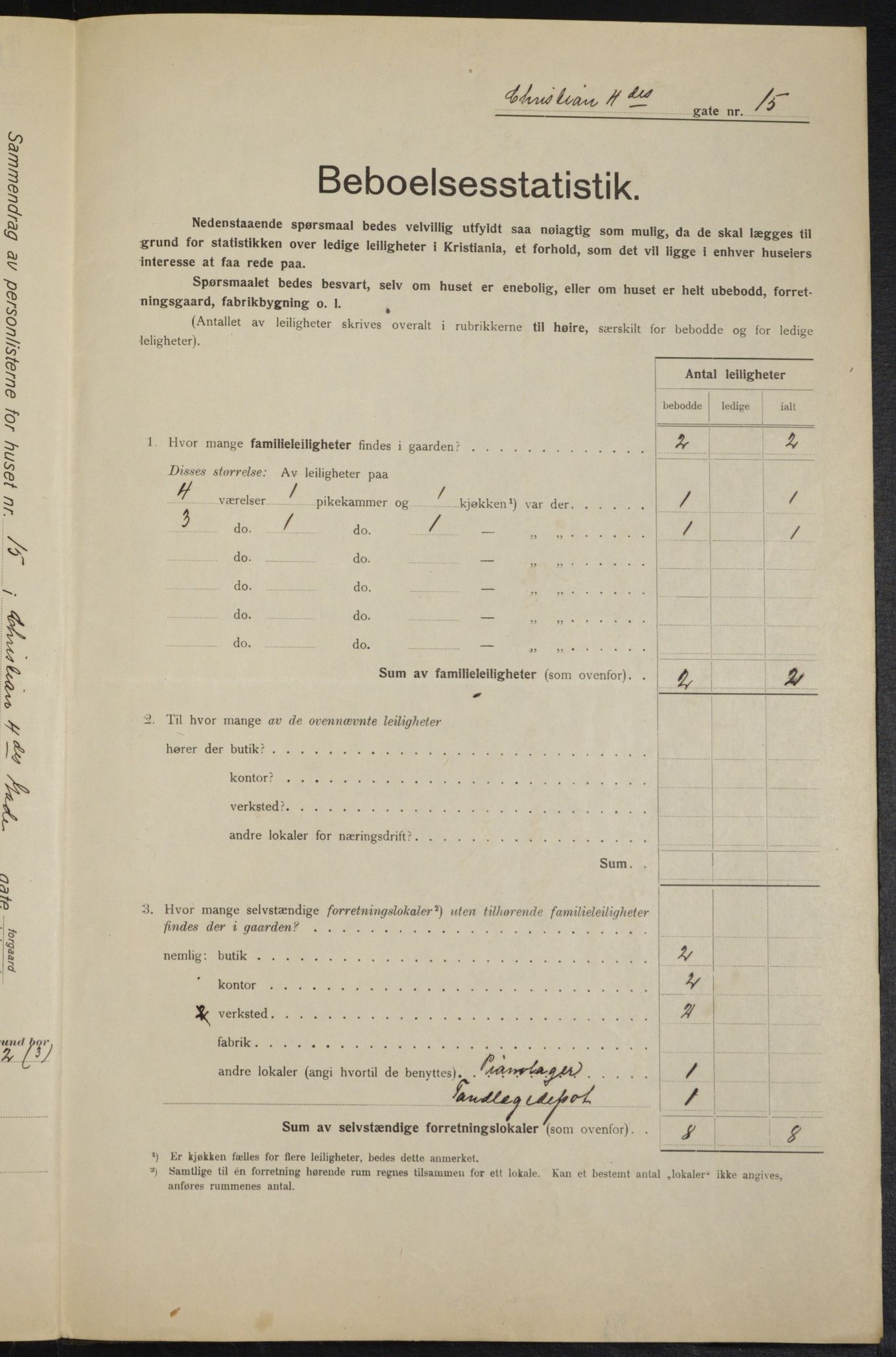 OBA, Municipal Census 1915 for Kristiania, 1915, p. 53736