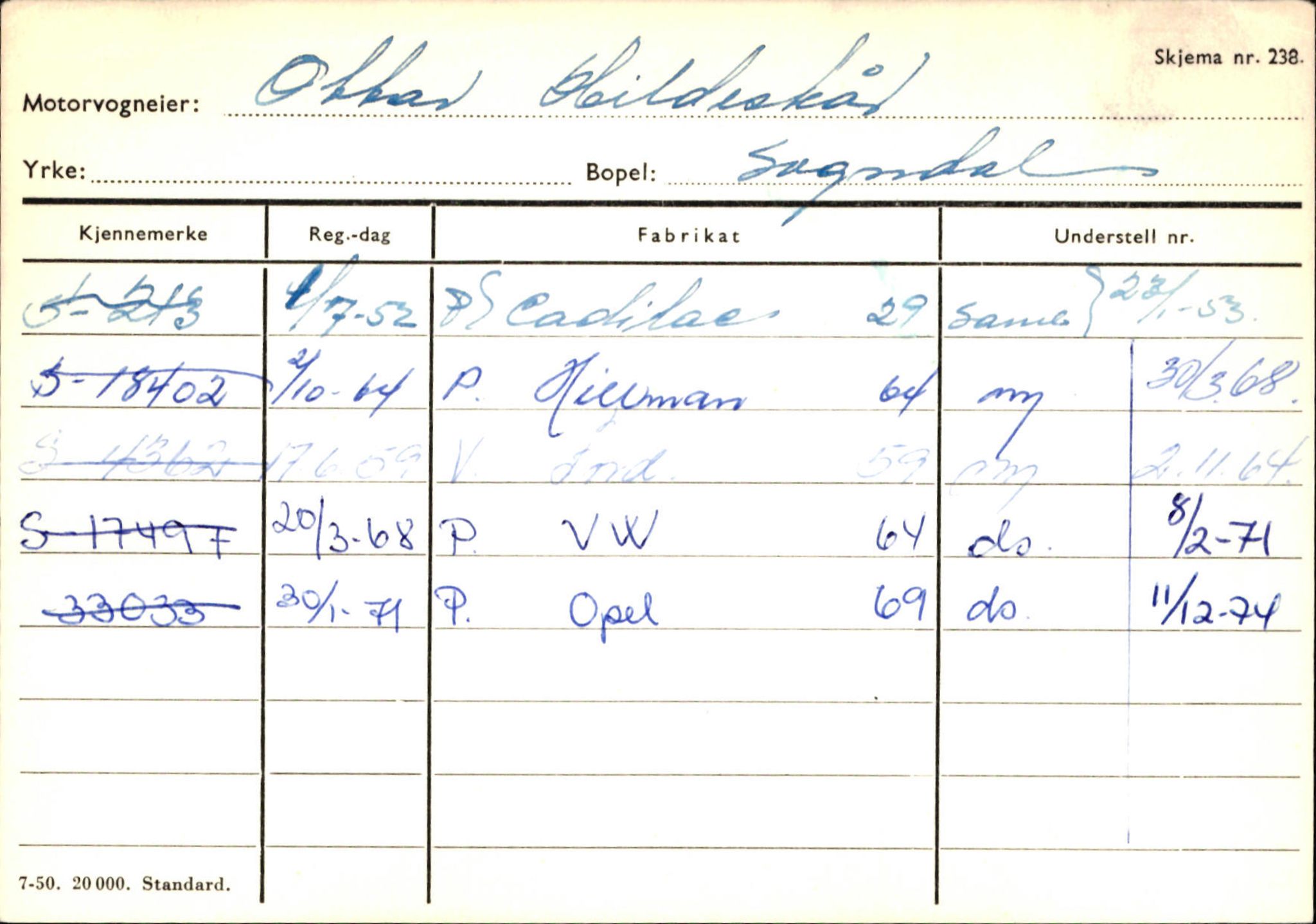 Statens vegvesen, Sogn og Fjordane vegkontor, AV/SAB-A-5301/4/F/L0124: Eigarregister Sogndal A-U, 1945-1975, p. 908