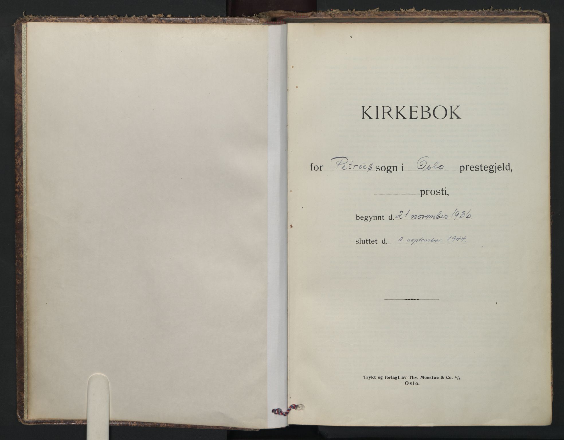 Petrus prestekontor Kirkebøker, AV/SAO-A-10872/F/Fa/L0018: Parish register (official) no. 18, 1936-1944