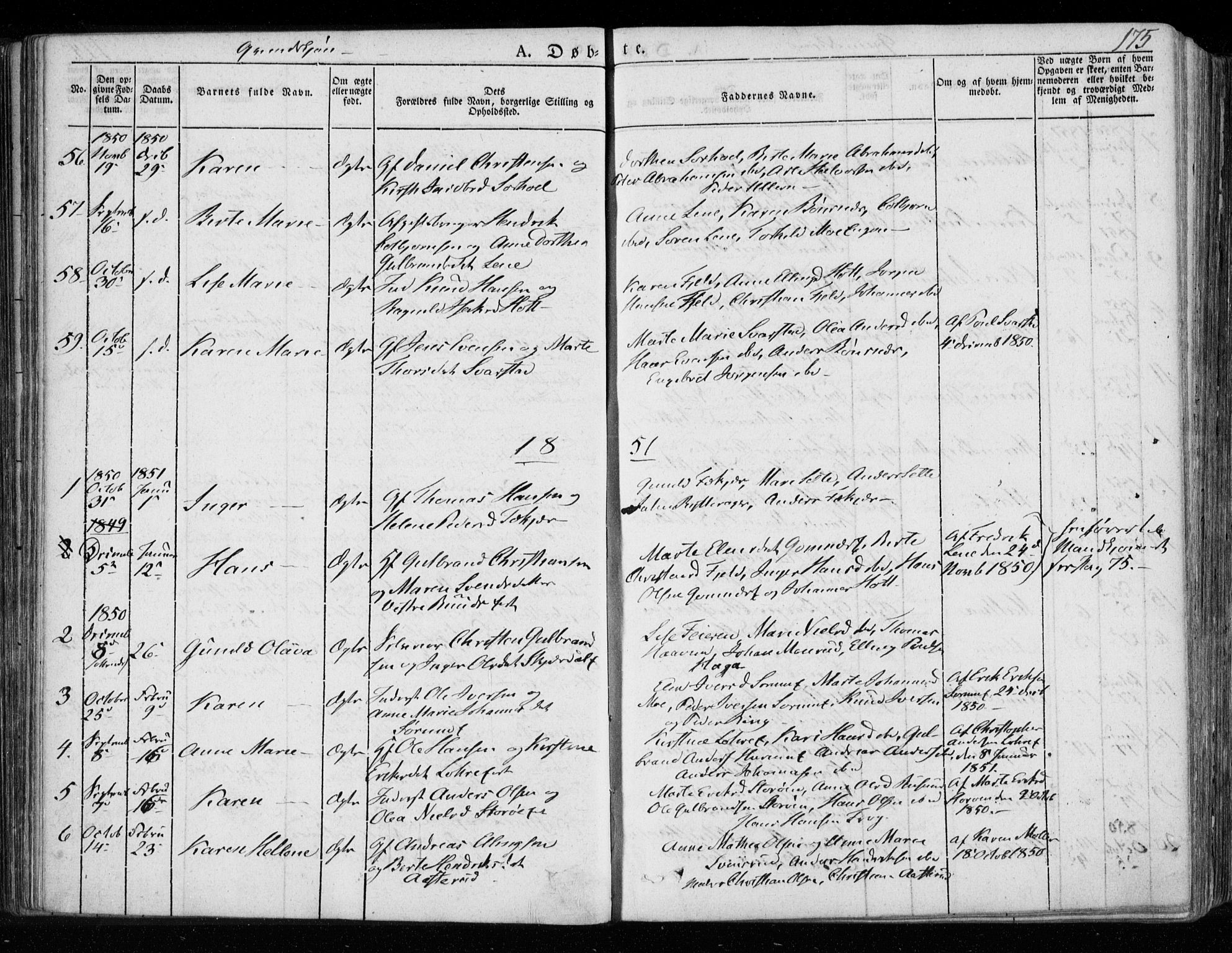 Hole kirkebøker, SAKO/A-228/F/Fa/L0005: Parish register (official) no. I 5, 1833-1851, p. 175