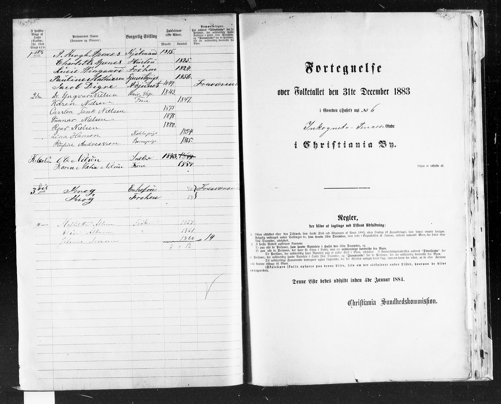 OBA, Municipal Census 1883 for Kristiania, 1883, p. 1945