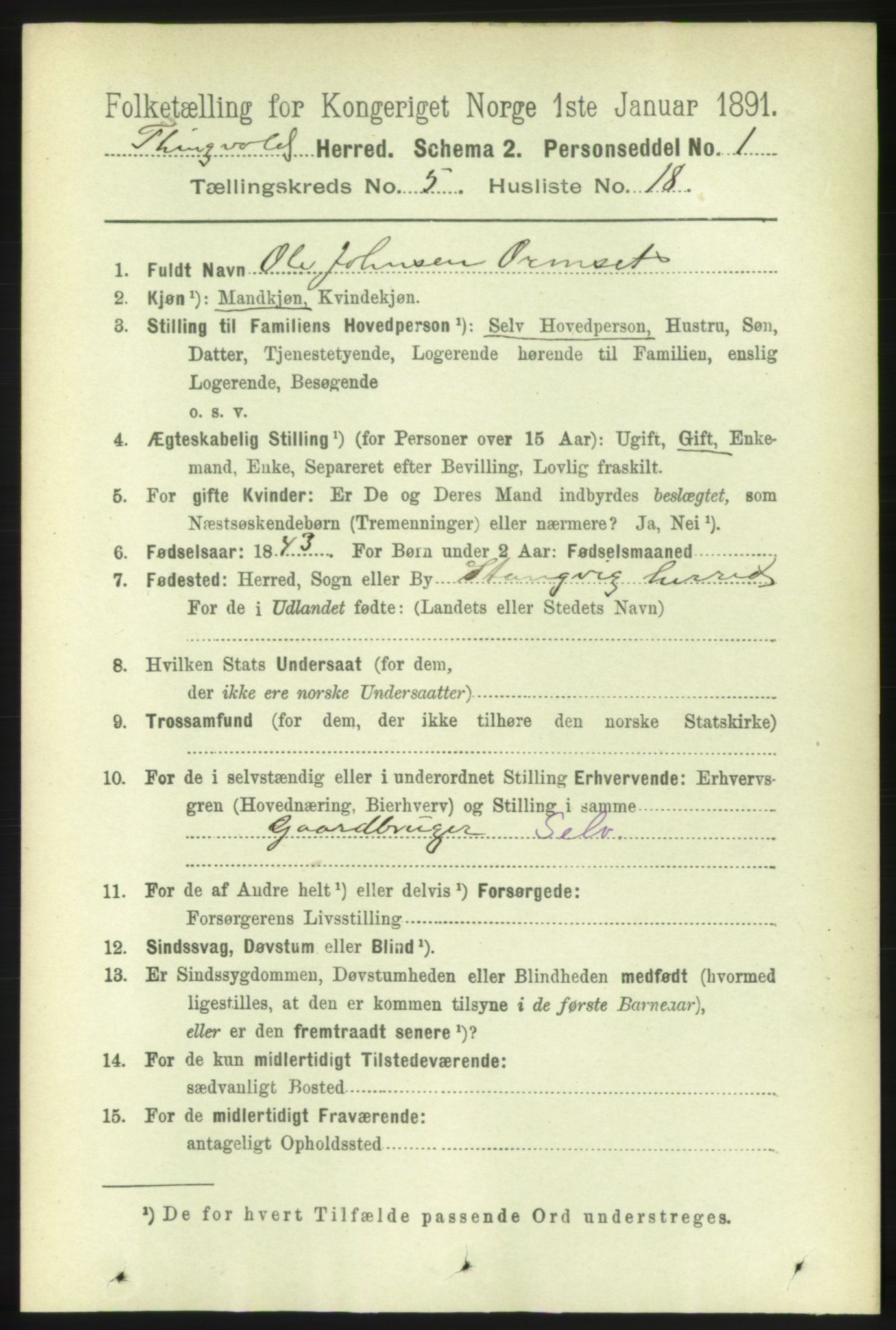 RA, 1891 census for 1560 Tingvoll, 1891, p. 2163