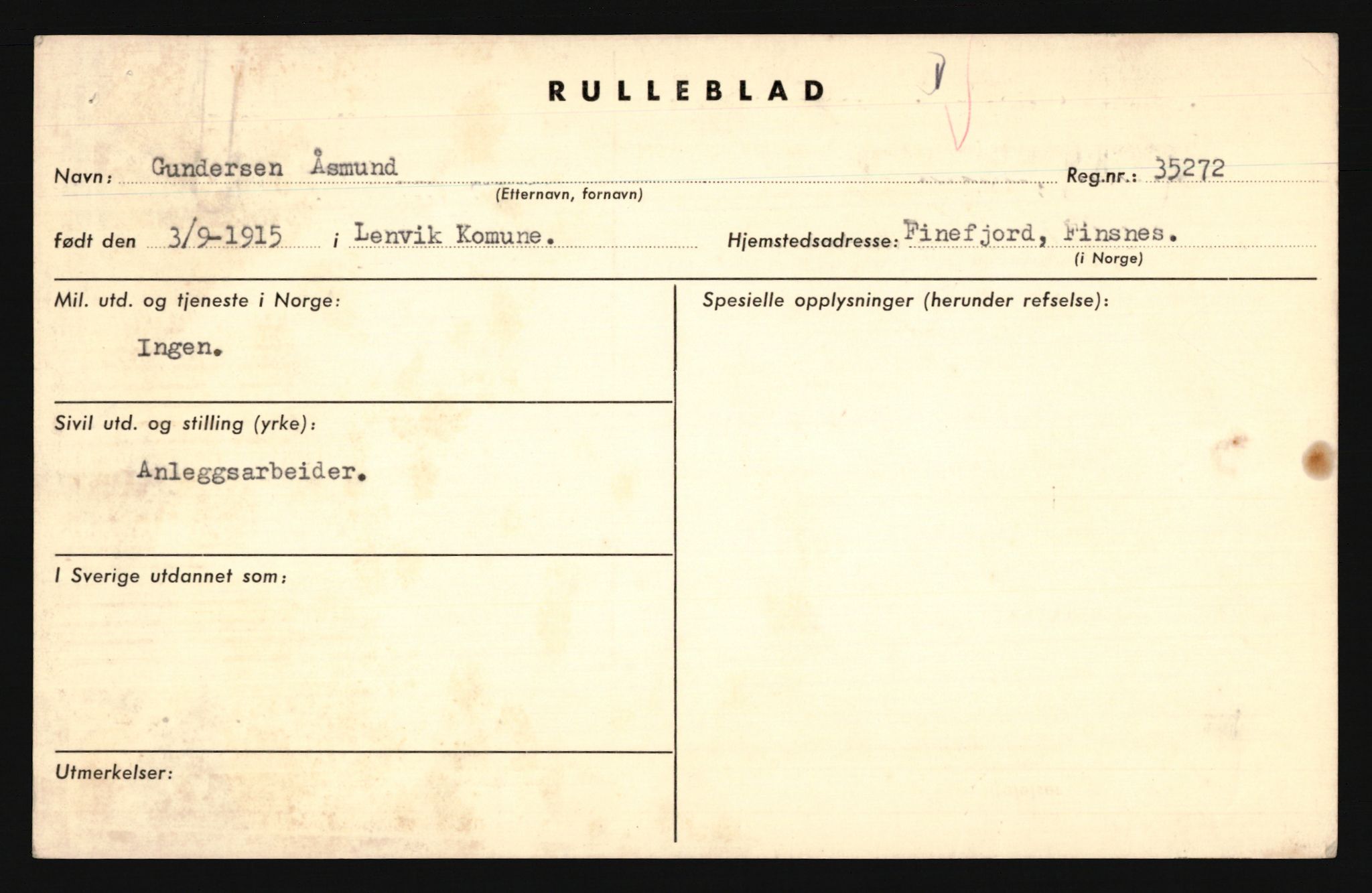 Forsvaret, Troms infanteriregiment nr. 16, AV/RA-RAFA-3146/P/Pa/L0020: Rulleblad for regimentets menige mannskaper, årsklasse 1936, 1936, p. 289