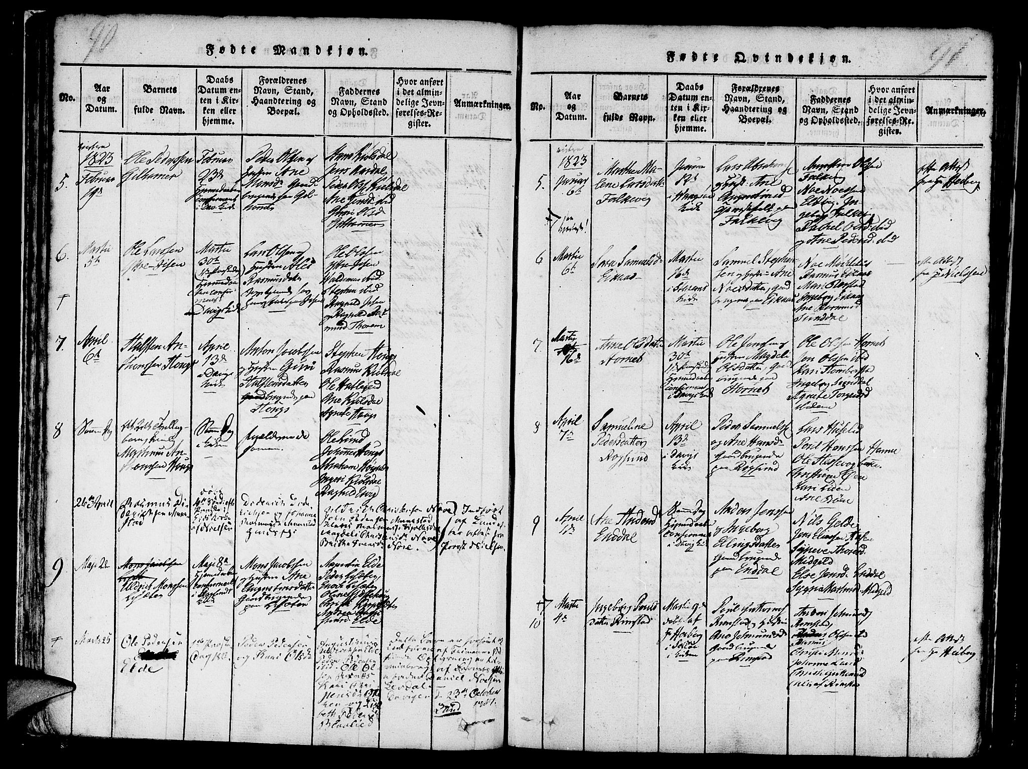 Davik sokneprestembete, SAB/A-79701/H/Haa/Haaa/L0003: Parish register (official) no. A 3, 1816-1830, p. 90-91