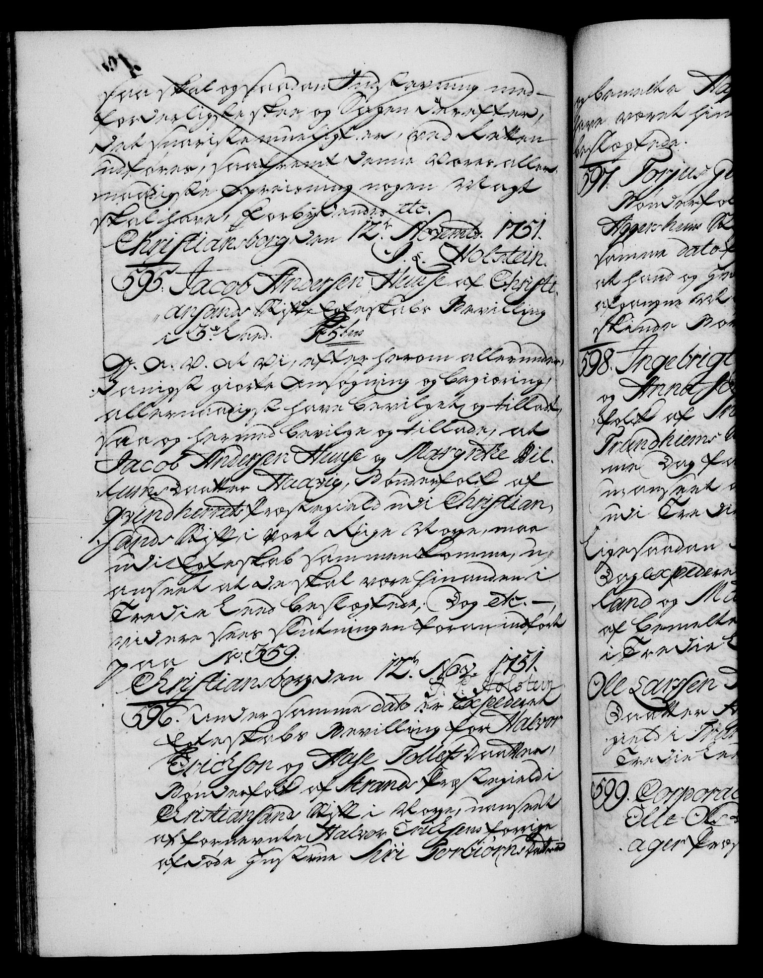Danske Kanselli 1572-1799, RA/EA-3023/F/Fc/Fca/Fcaa/L0037: Norske registre, 1751-1752, p. 407b
